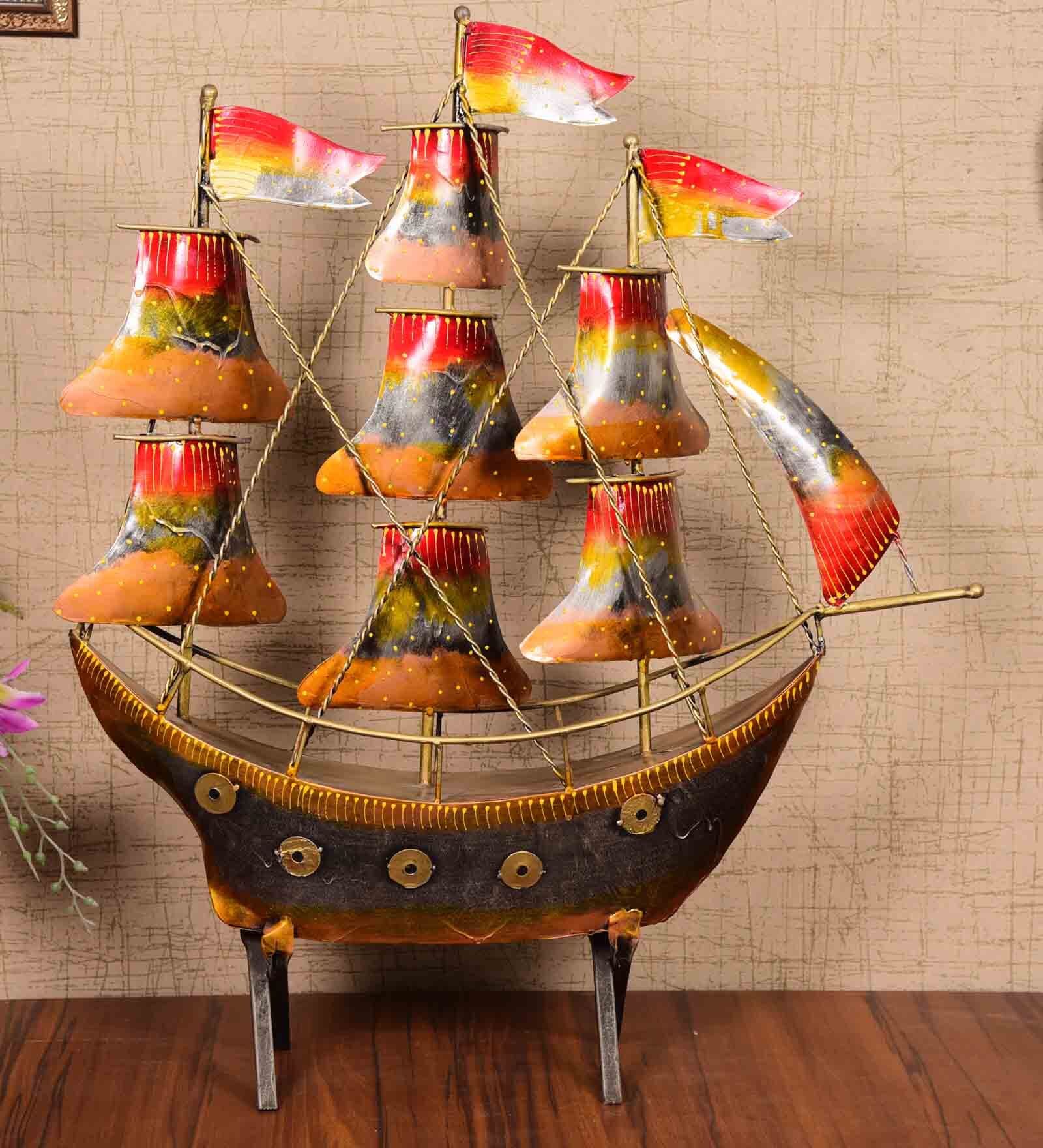 Flair (Set Of 1) Iron Nautical Ship Figurine Flair (Set Of 1) Iron Nautical Ship Figurine