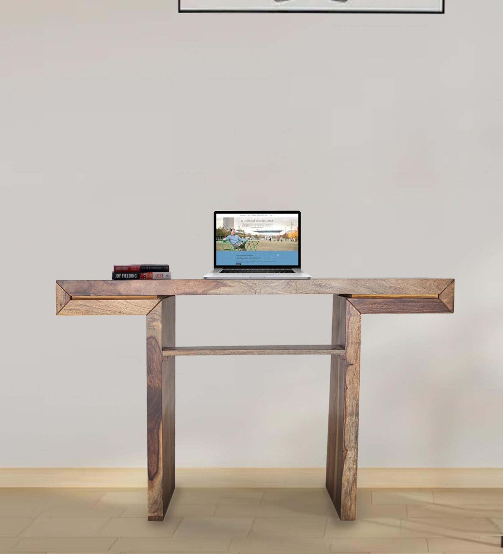 Flair Solidwood Console Table In Honey Color