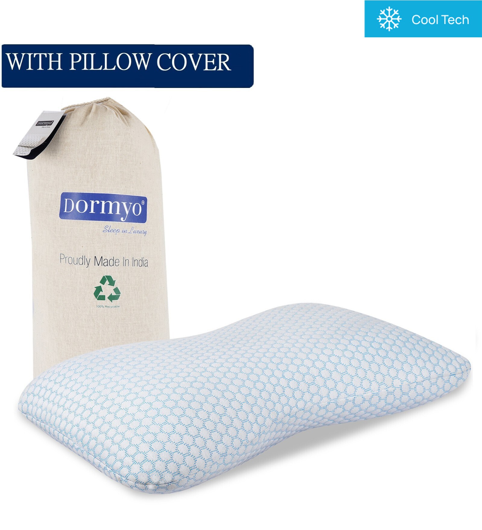 Flakes Curved Memory Foam 23 x 14 Inch Pillow