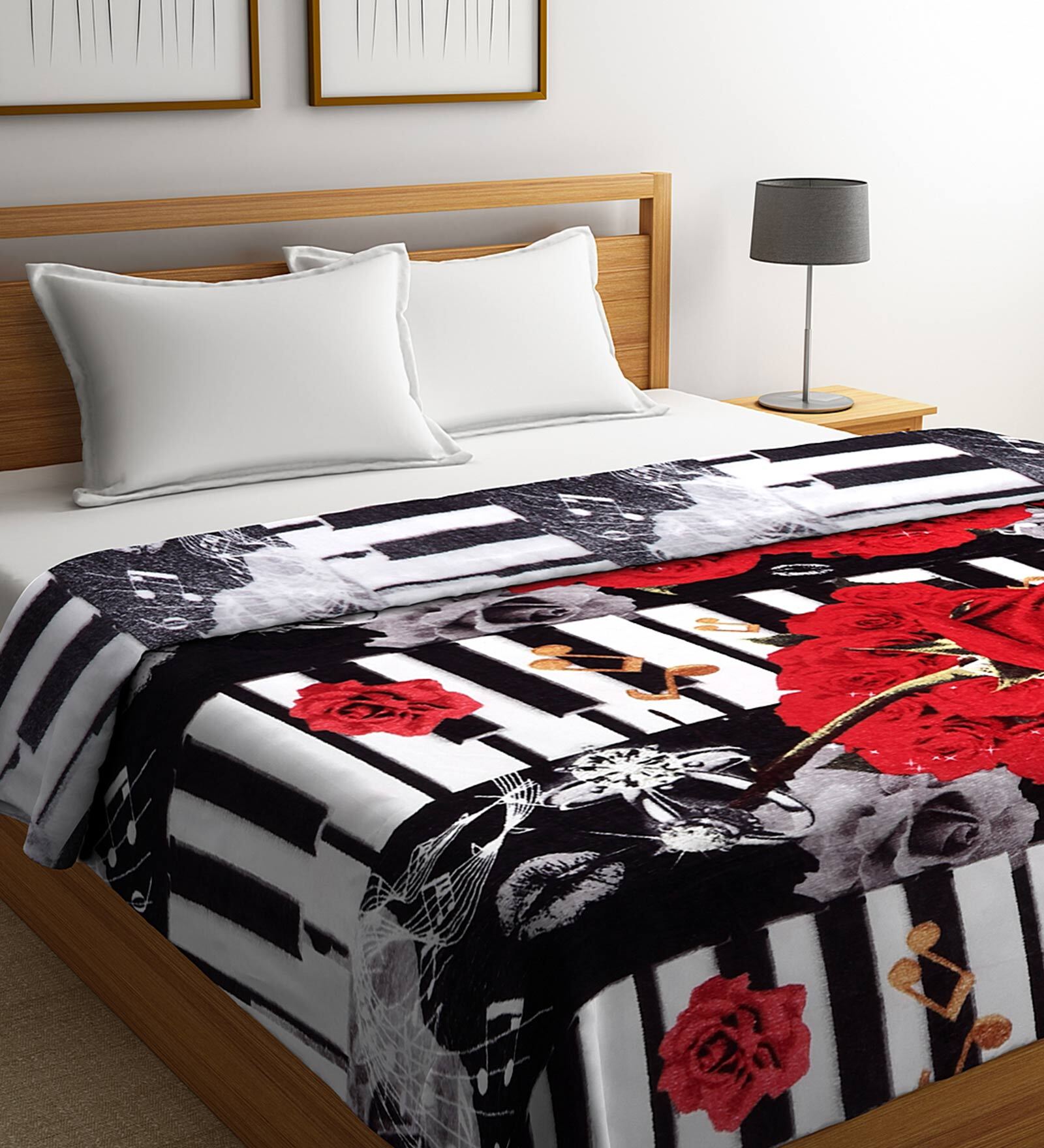 Buy Flannel 240 GSM AC Room Double Bed Comforter in Multicolor by