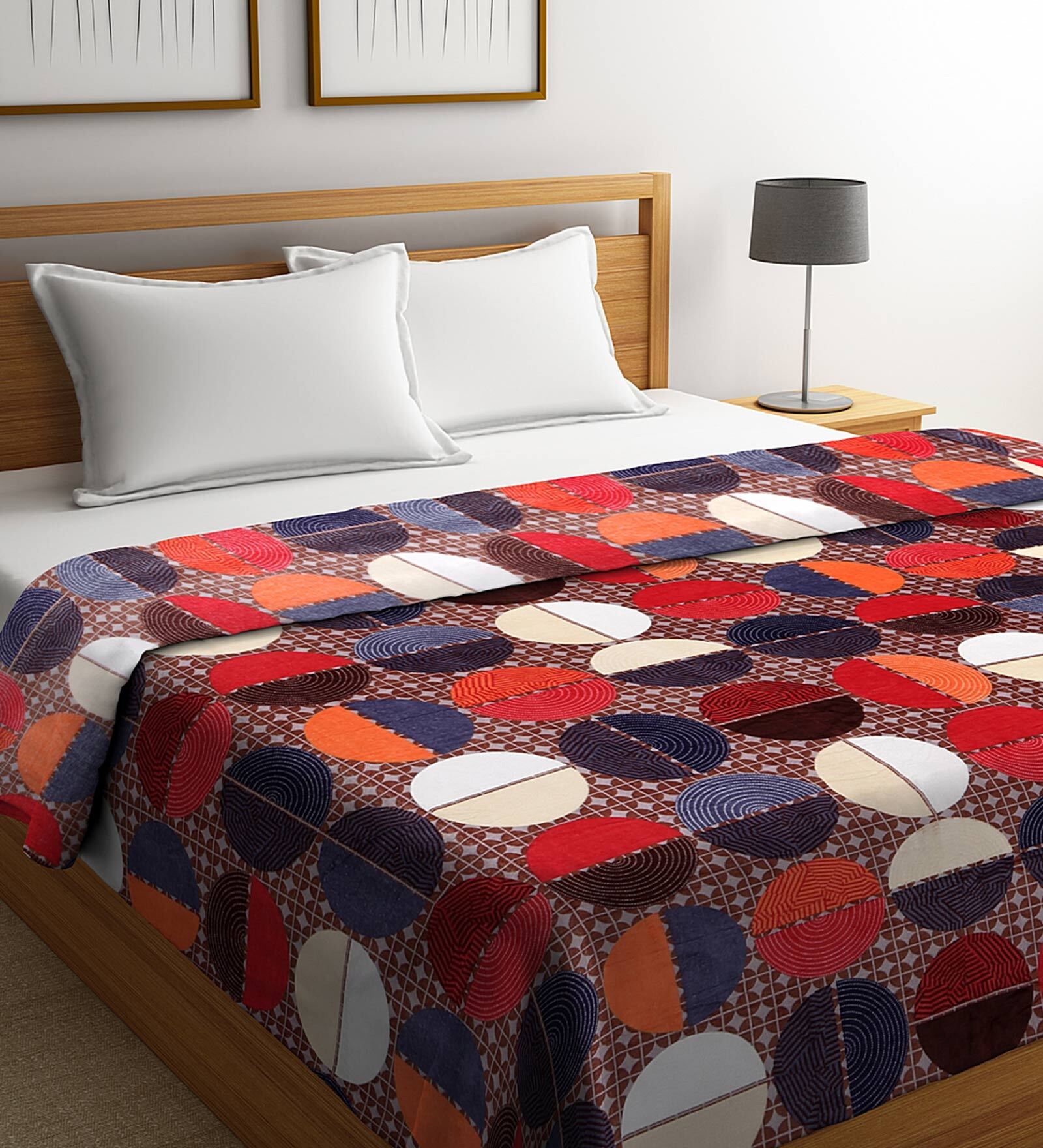 Buy Flannel 240 GSM AC Room Double Bed Comforter in Multicolor by