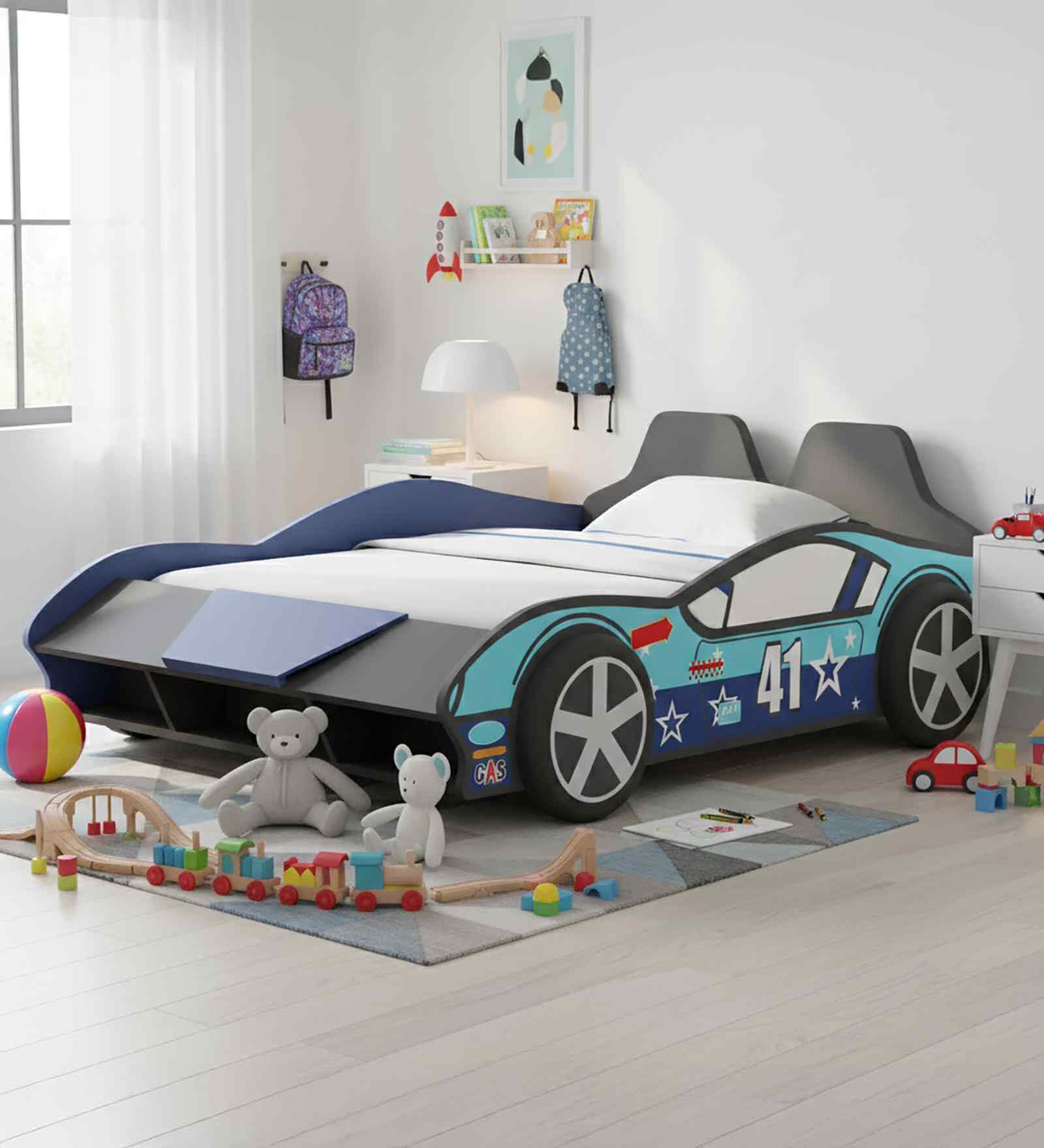 Flash Racer Car Kids Single Bed