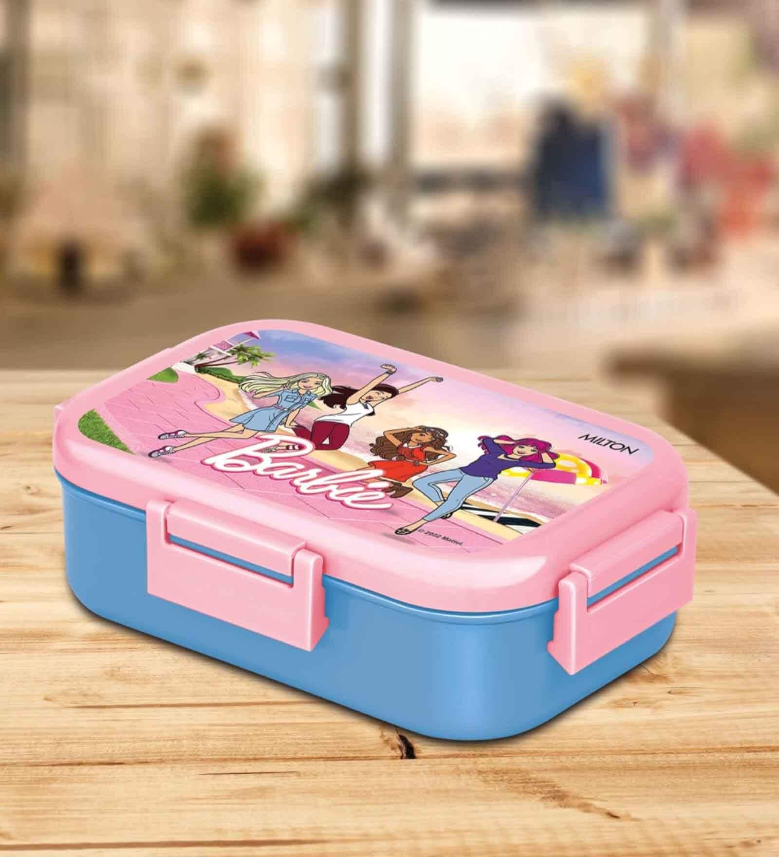 Flatmate Barbie Blue  700 ML Inner Stainless Steel & Outer Plastic  Lunch Box