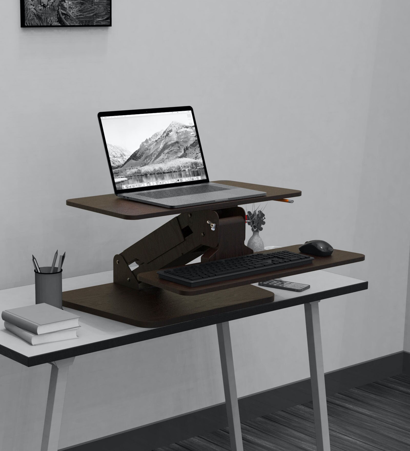 Flexi Computer Table mount in Brown Colour Flexi Computer Table mount in Brown Colour