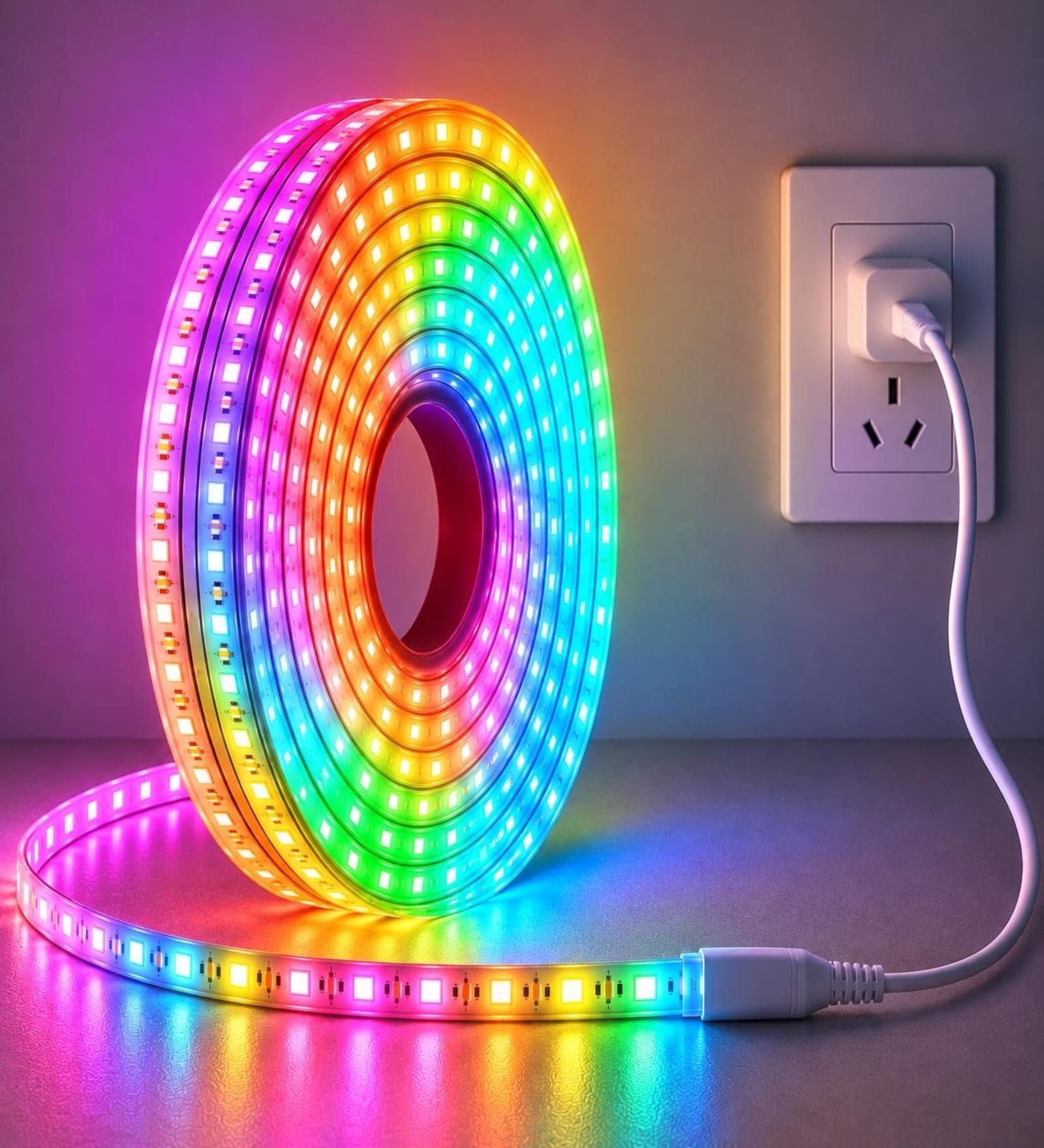 Flexible Multicolor Decorative LED Rope Strip Light 10 Meter