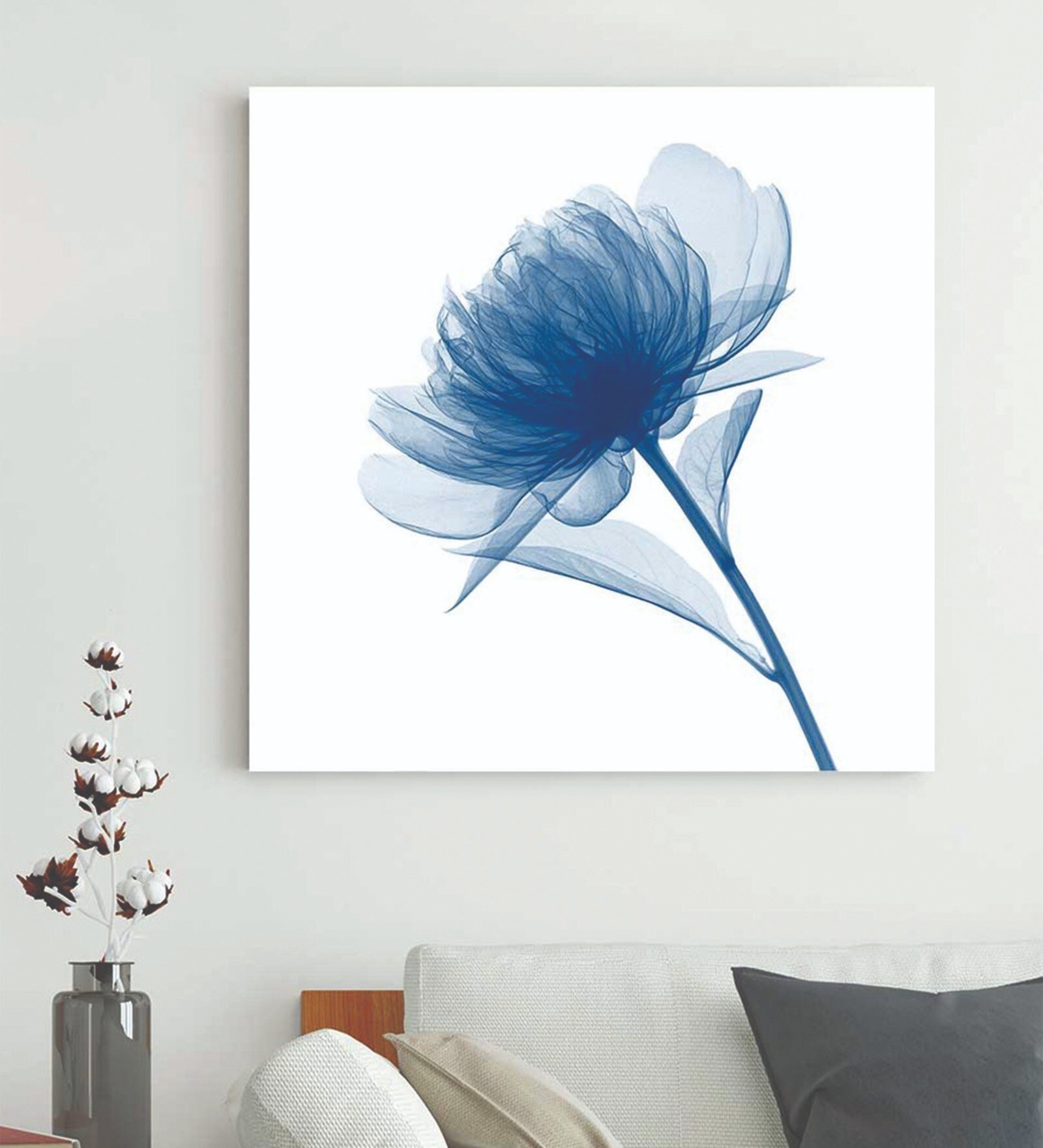 Buy Flickering Blue Flowers Canvas Prints Wall Art Large Modern ...