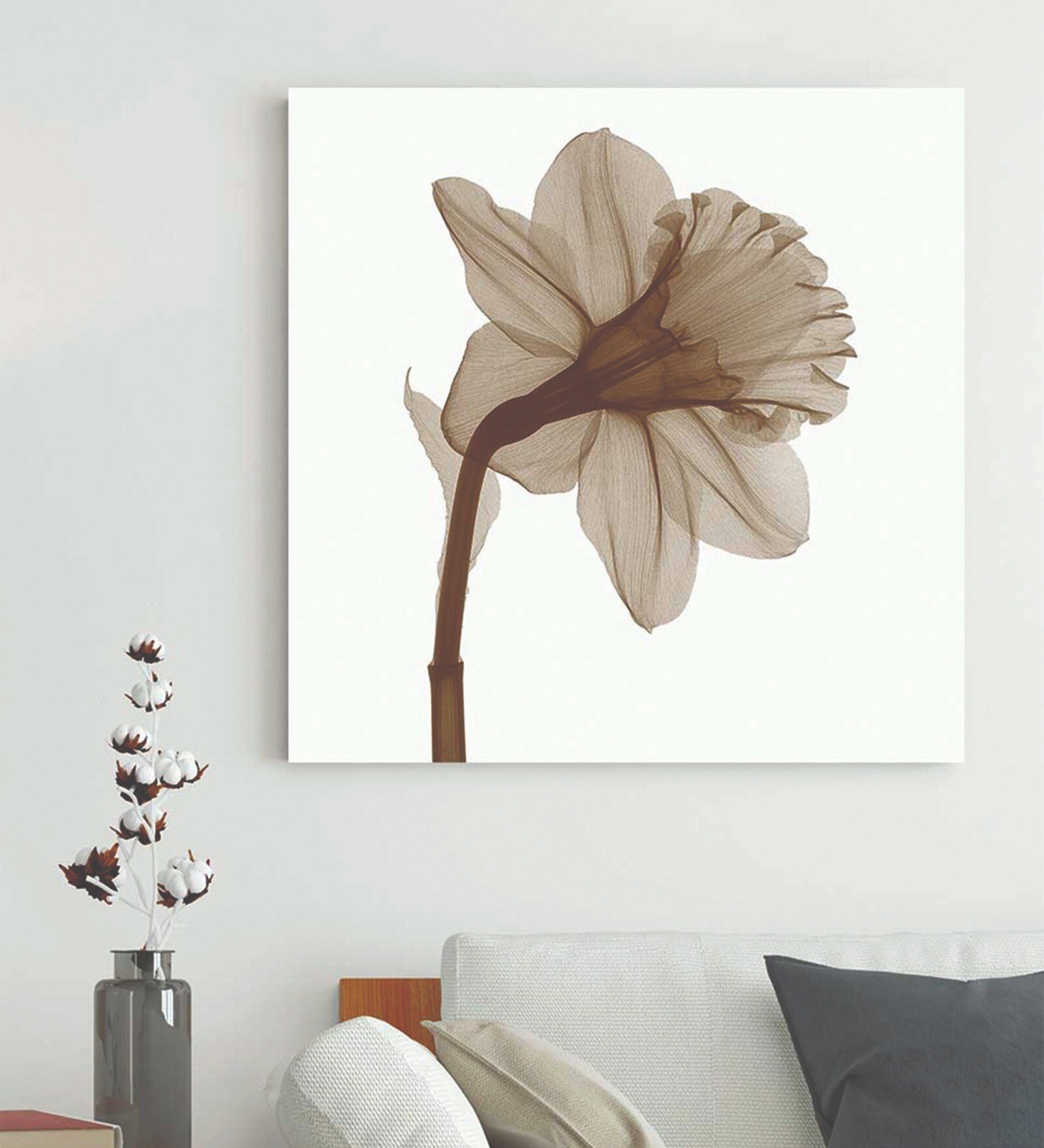 Flickering Brown Flowers Canvas Prints Wall Art Large Modern Abstract Floral Pictures Paintings for Living Room Bedroom Home Decorations