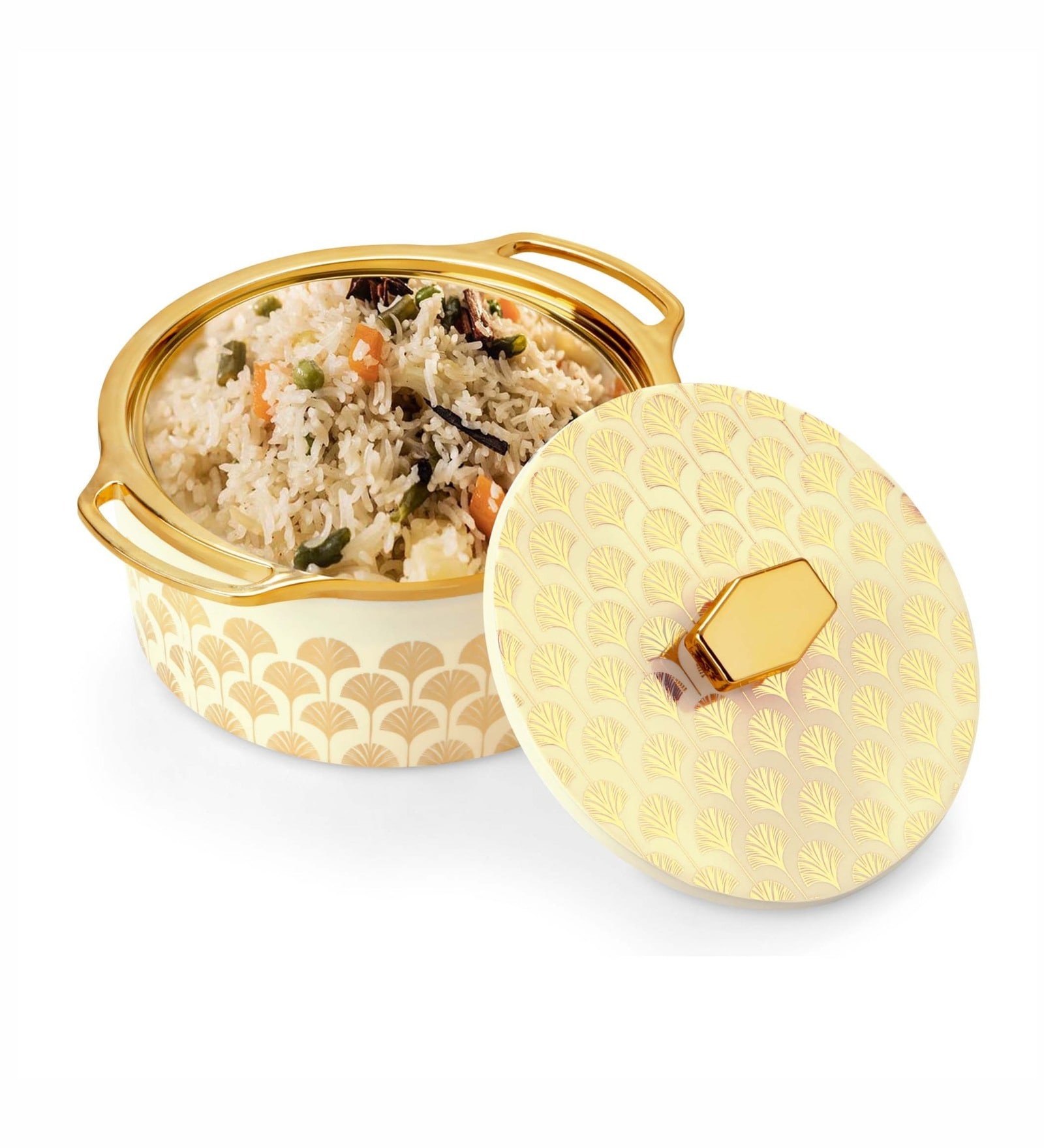 Floraa Royale White Plastic & Steel 2.5Ltr Insulated Thermoware Casserole