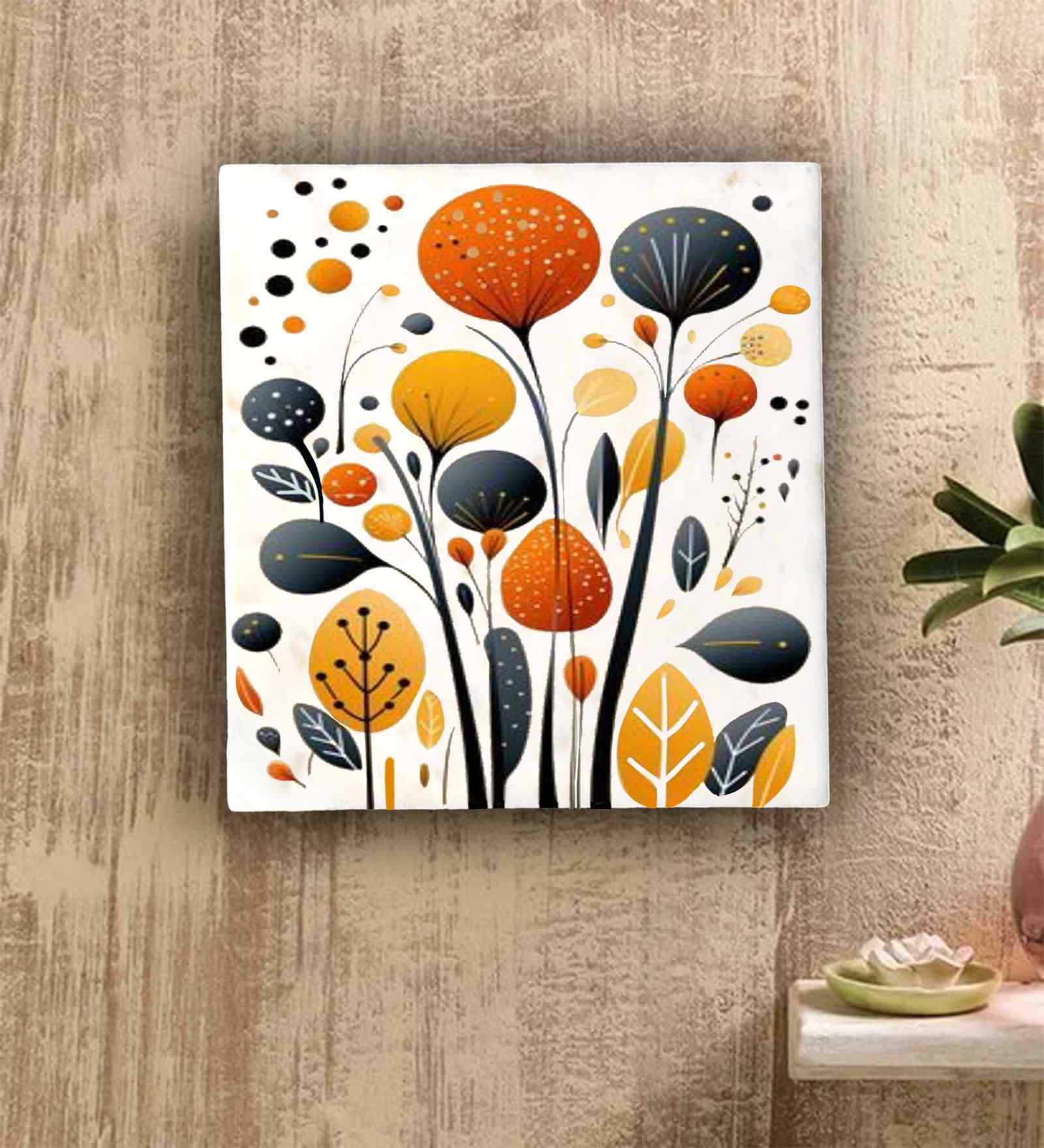 Floral Bloom Marble Wall Art