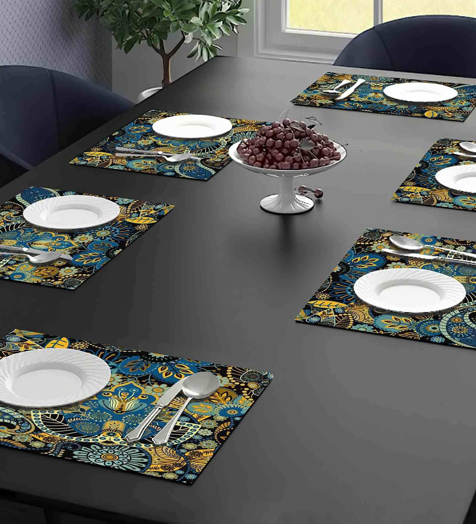 Dahlia (18x13) Multicolor Satin (Set of 6) Placemat