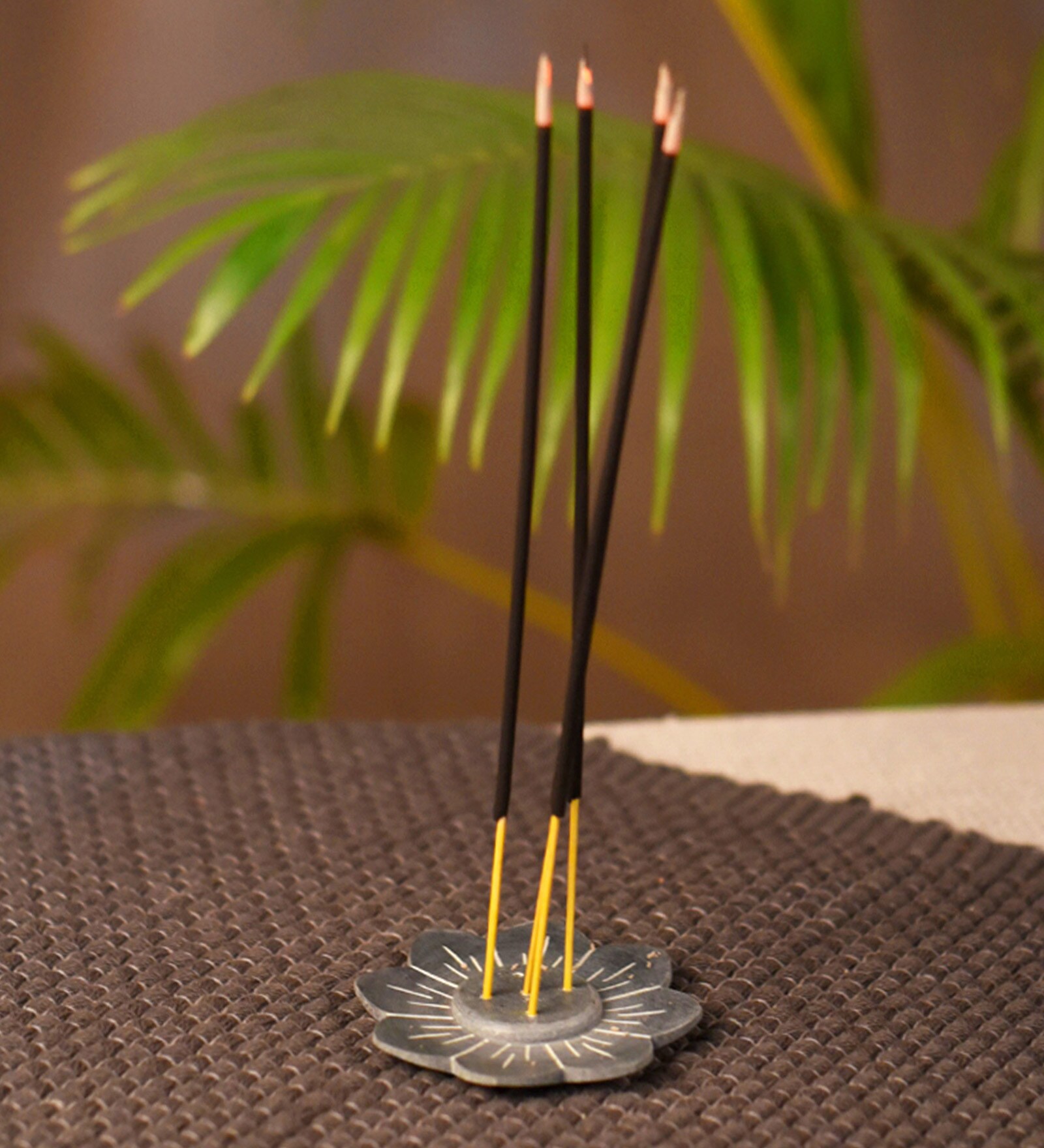 Floral Grey Colour Marble Incense Stick Holder