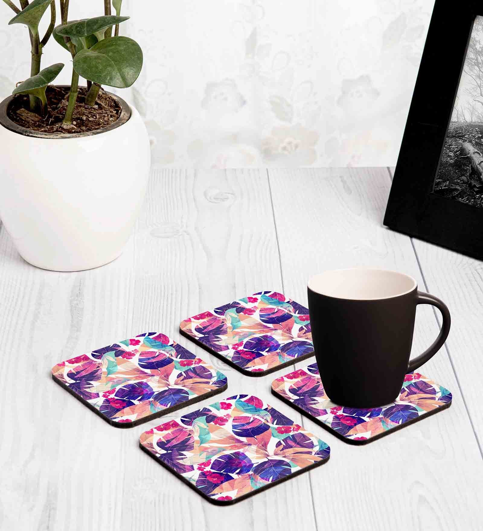 Floral Hisbiscus (Set of 4) Engineered Wood Coaster Floral Hisbiscus (Set of 4) Engineered Wood Coaster