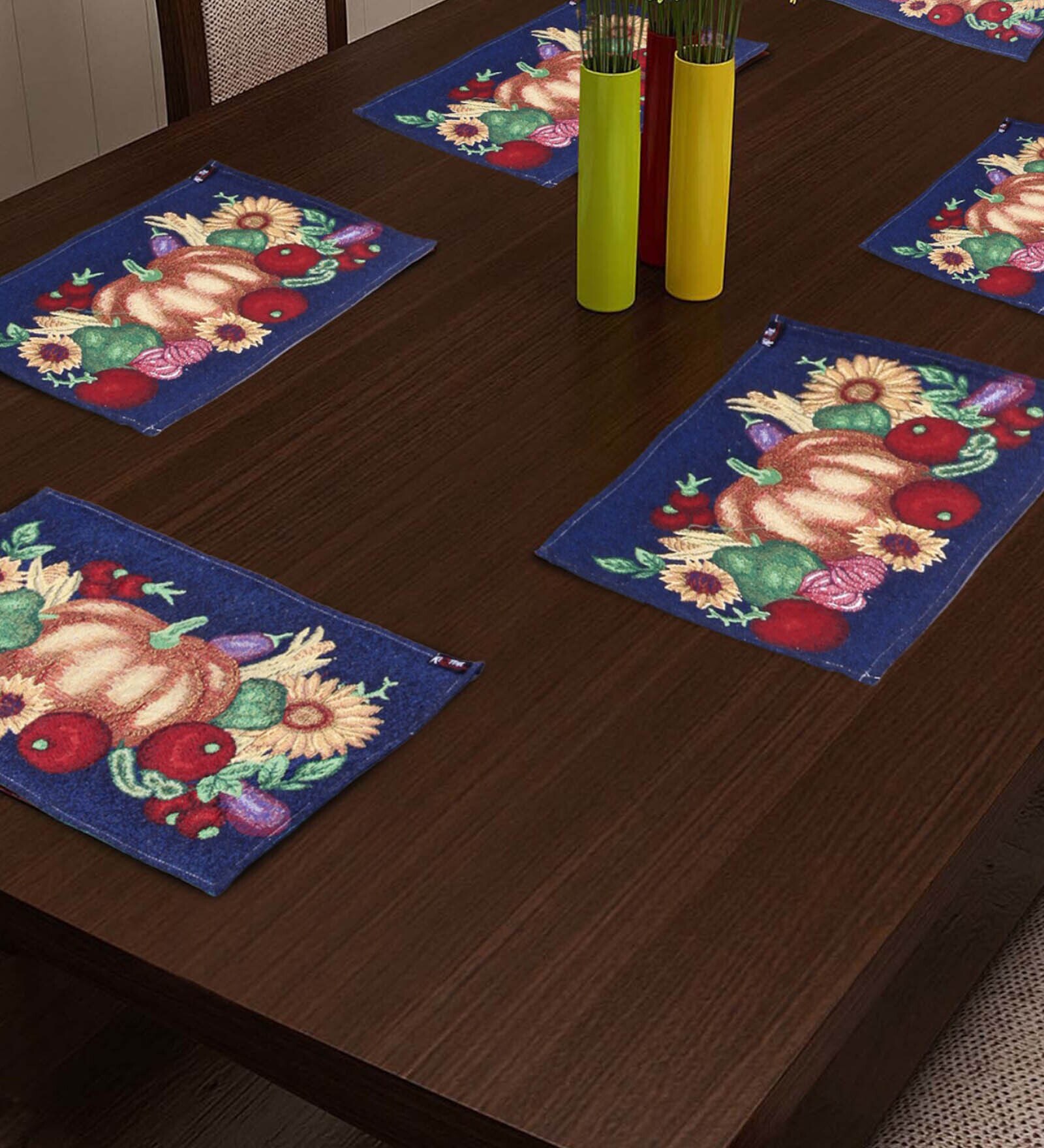 Floral Multicolor  (19x13) Cotton Placemat (Set of 6)