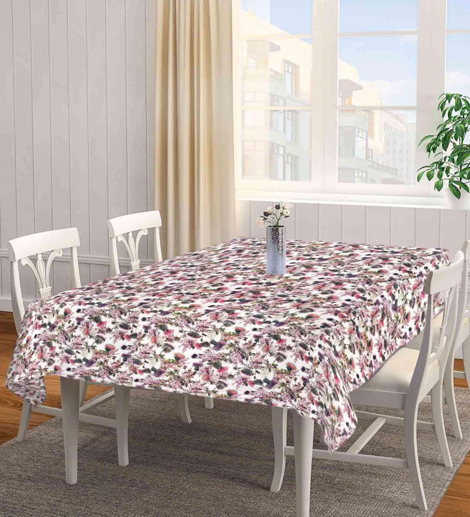 Floral Multicolor (72x52) Cotton Table Cover