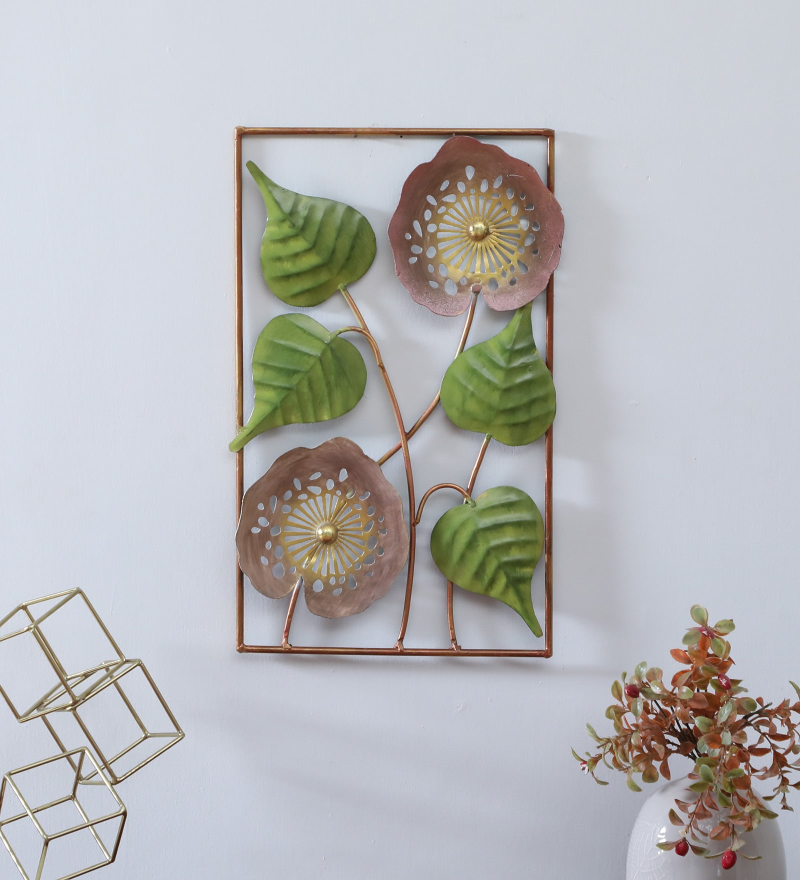 Floral Multicolour Iron Wall Art