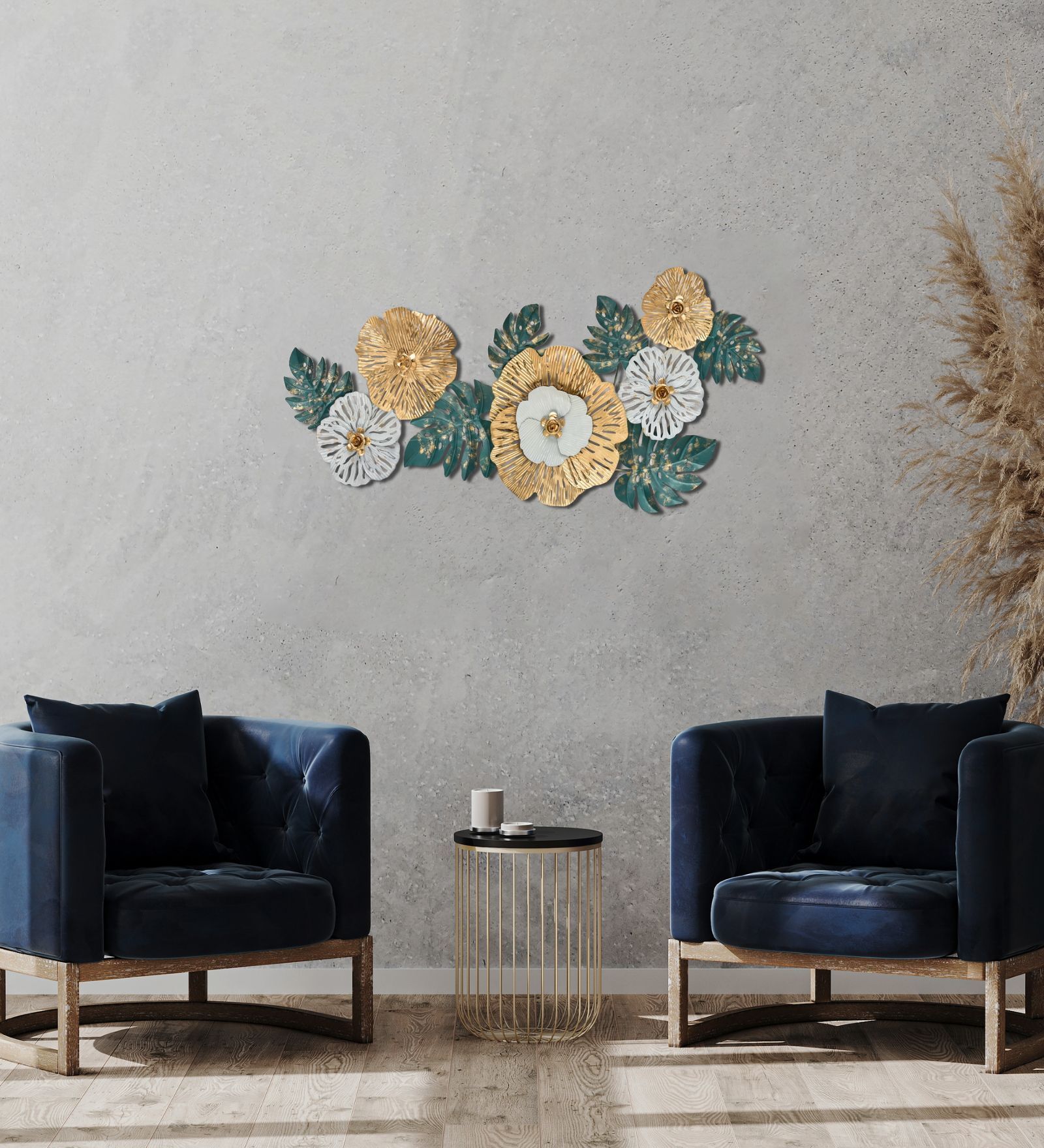 Floral Multicolour Iron Wall Art
