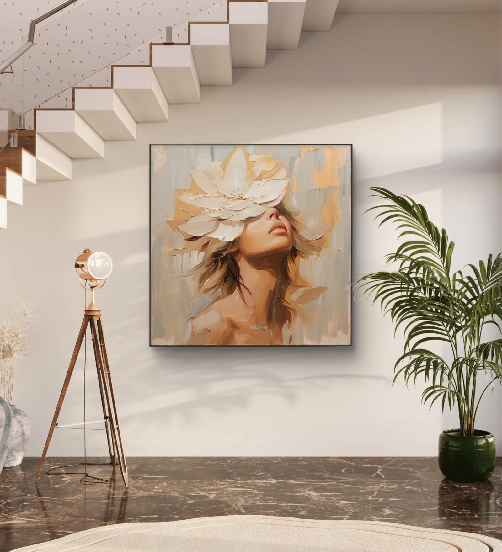 Floral Persona 20inx16in Gallery Wrap Canvas Painting
