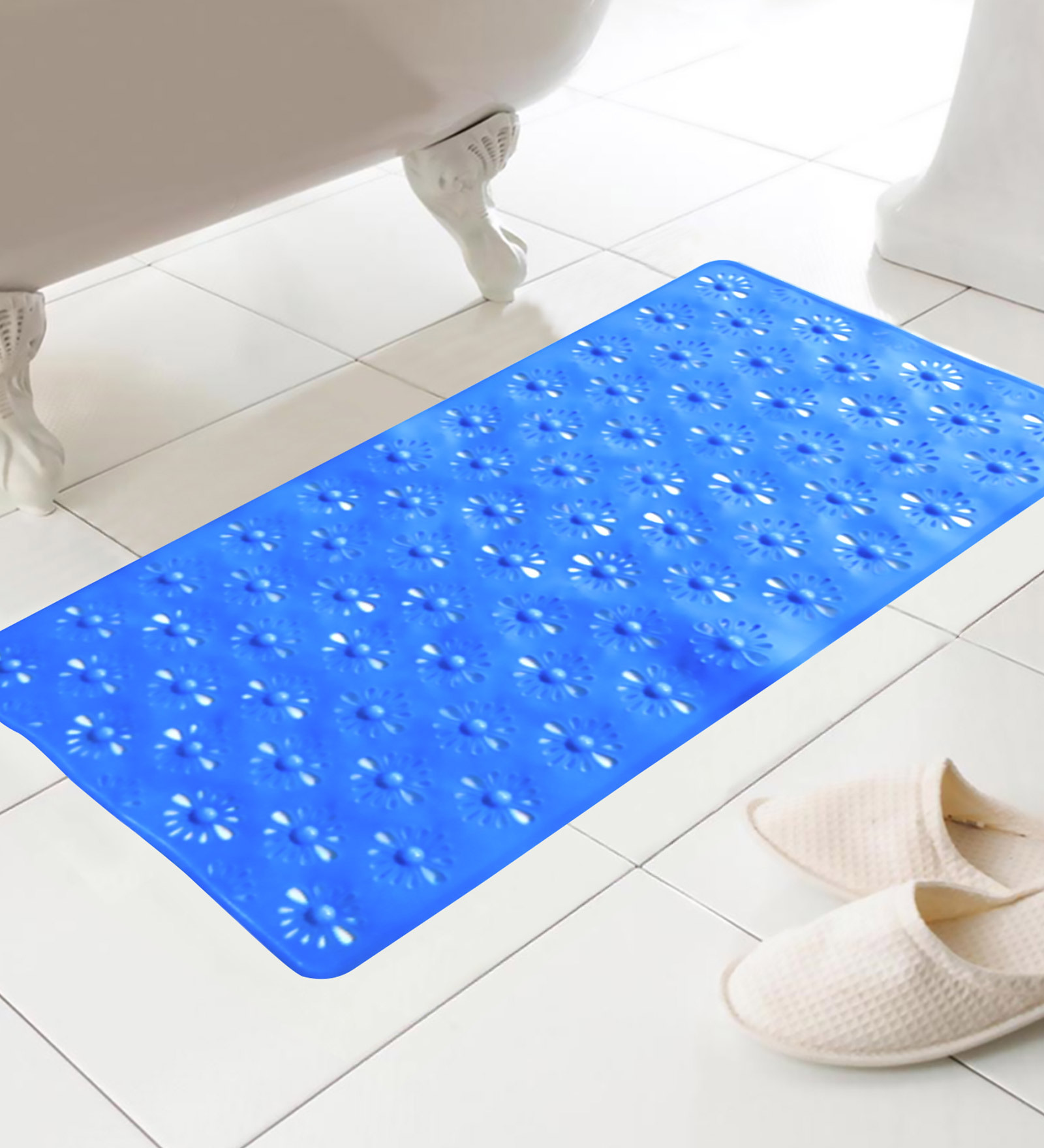 Buy Floral PVC 40x70 cm Anti Slip Bath Mat By Skipper Online - Floral ...