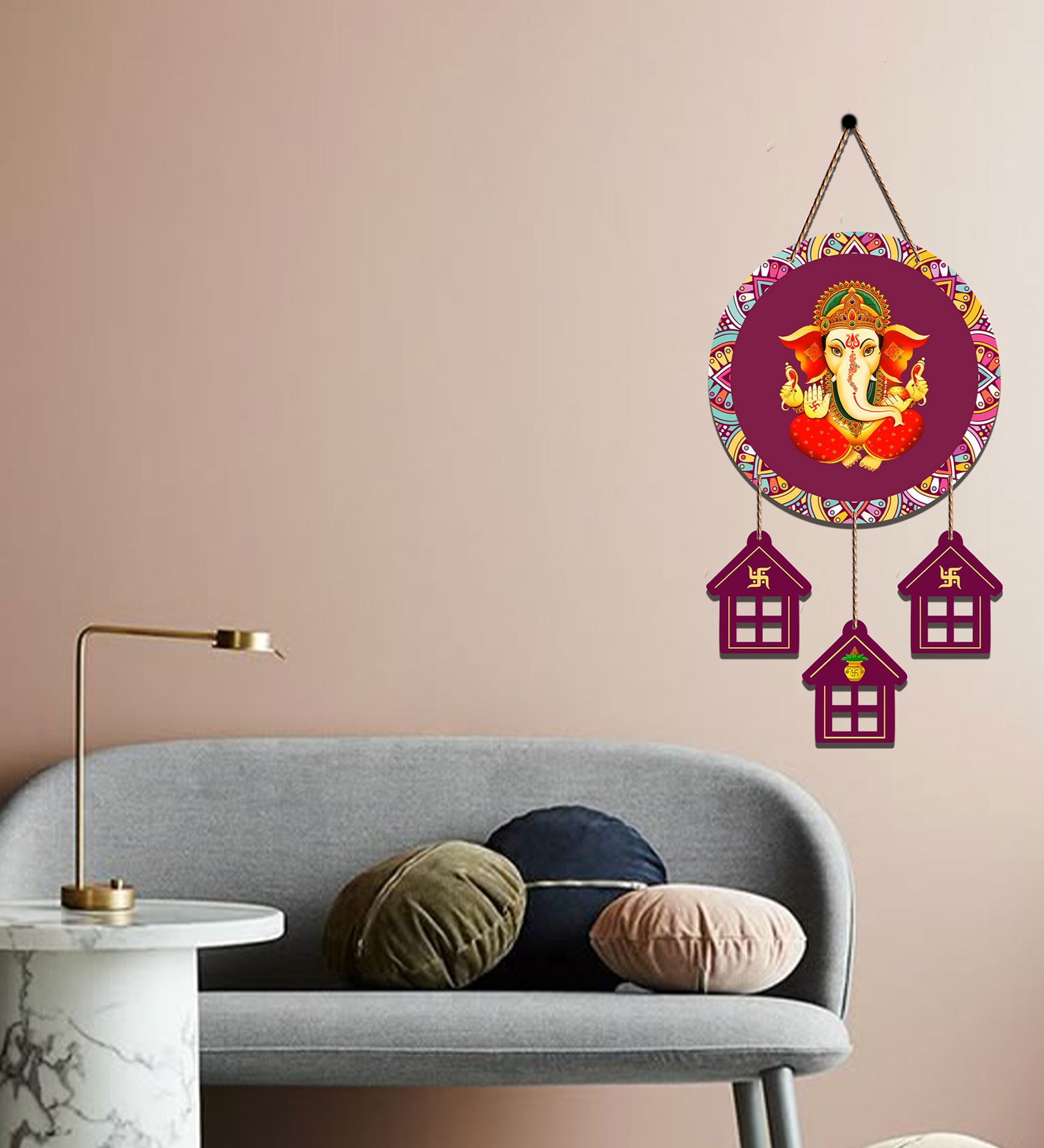 Lord Ganesha Wooden Wall Hanging