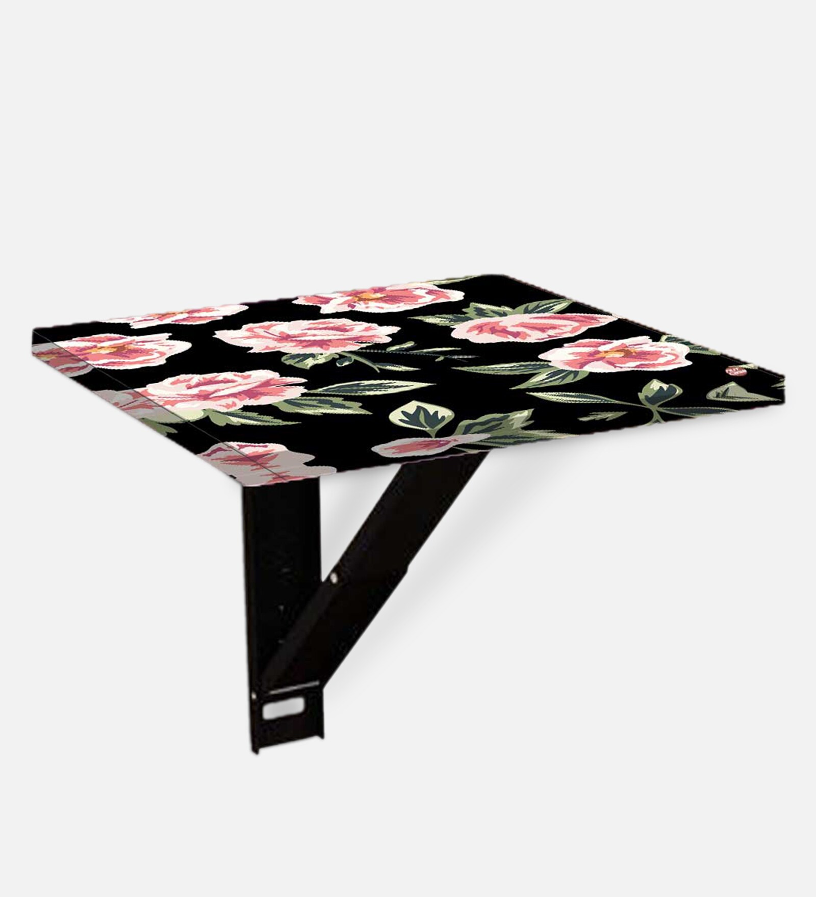 Floral Wall Mounted Bedside Table with Digital Print