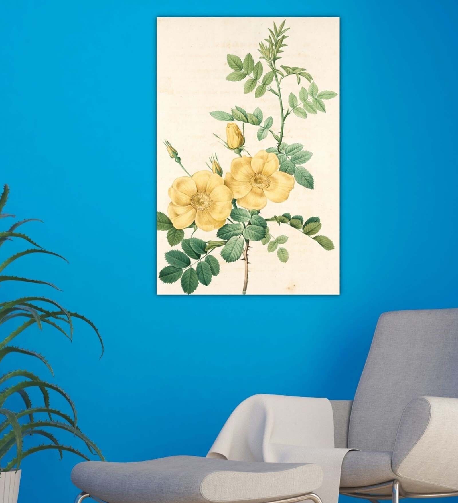 Flower Yellow Wood Framed Floral Art Print