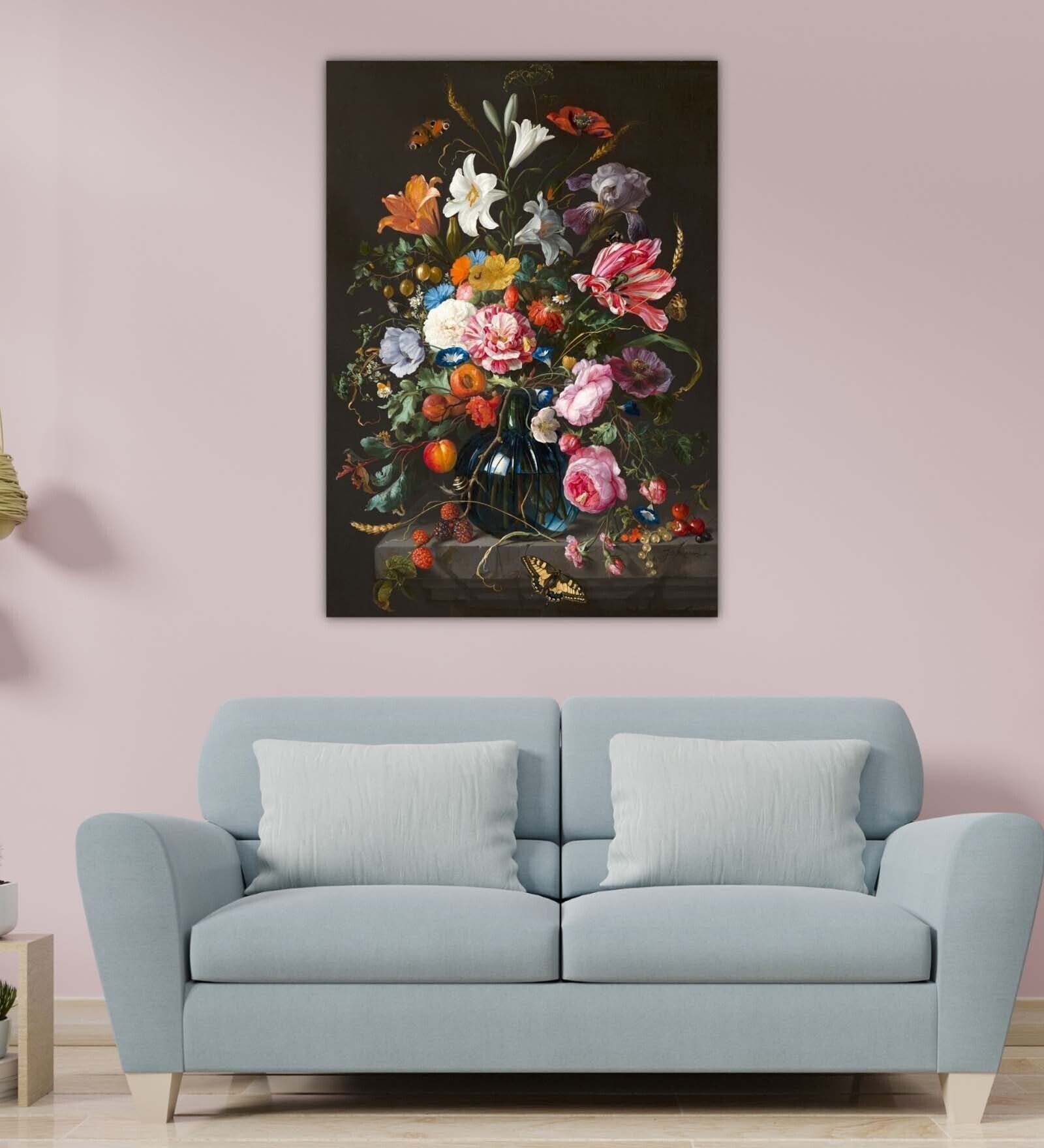 Flory Pink Wood Framed Floral Art Print