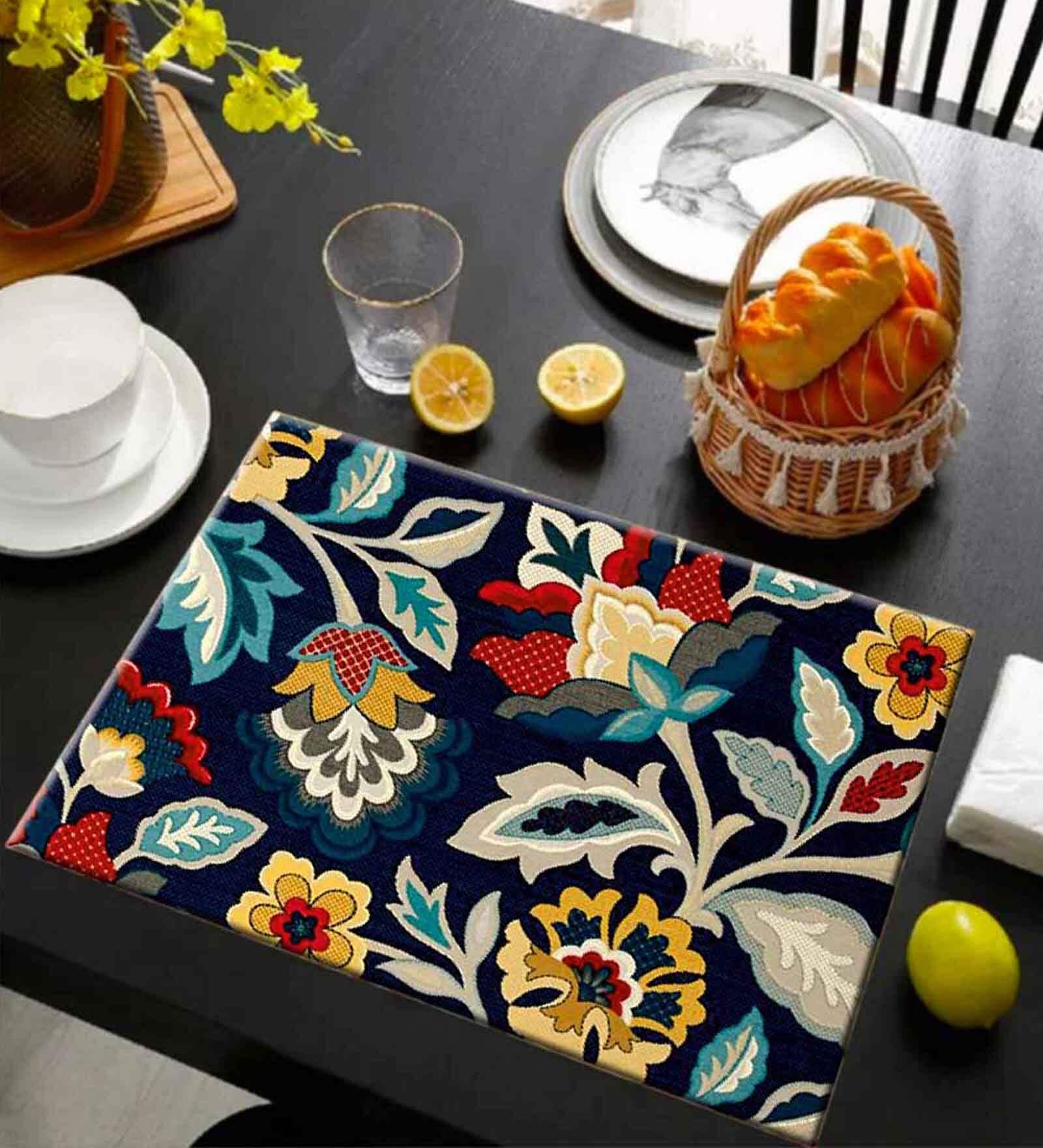 Florals Multicolor (12 x 17.5) Satin (Set of 6) Placemats