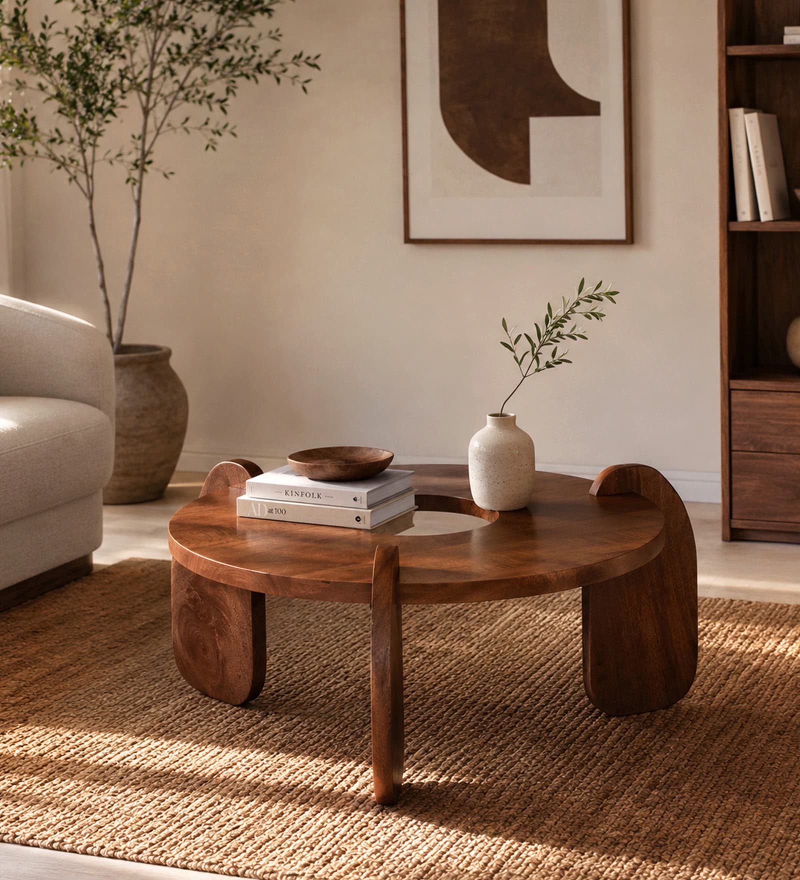 Florence Mango Wood Coffee Table In Tubbaq Finish