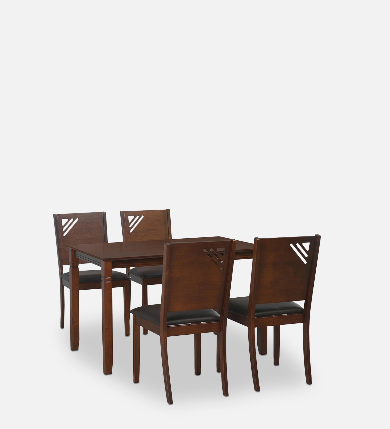 Floret 4 Seater Dining Set in Walnut Finish