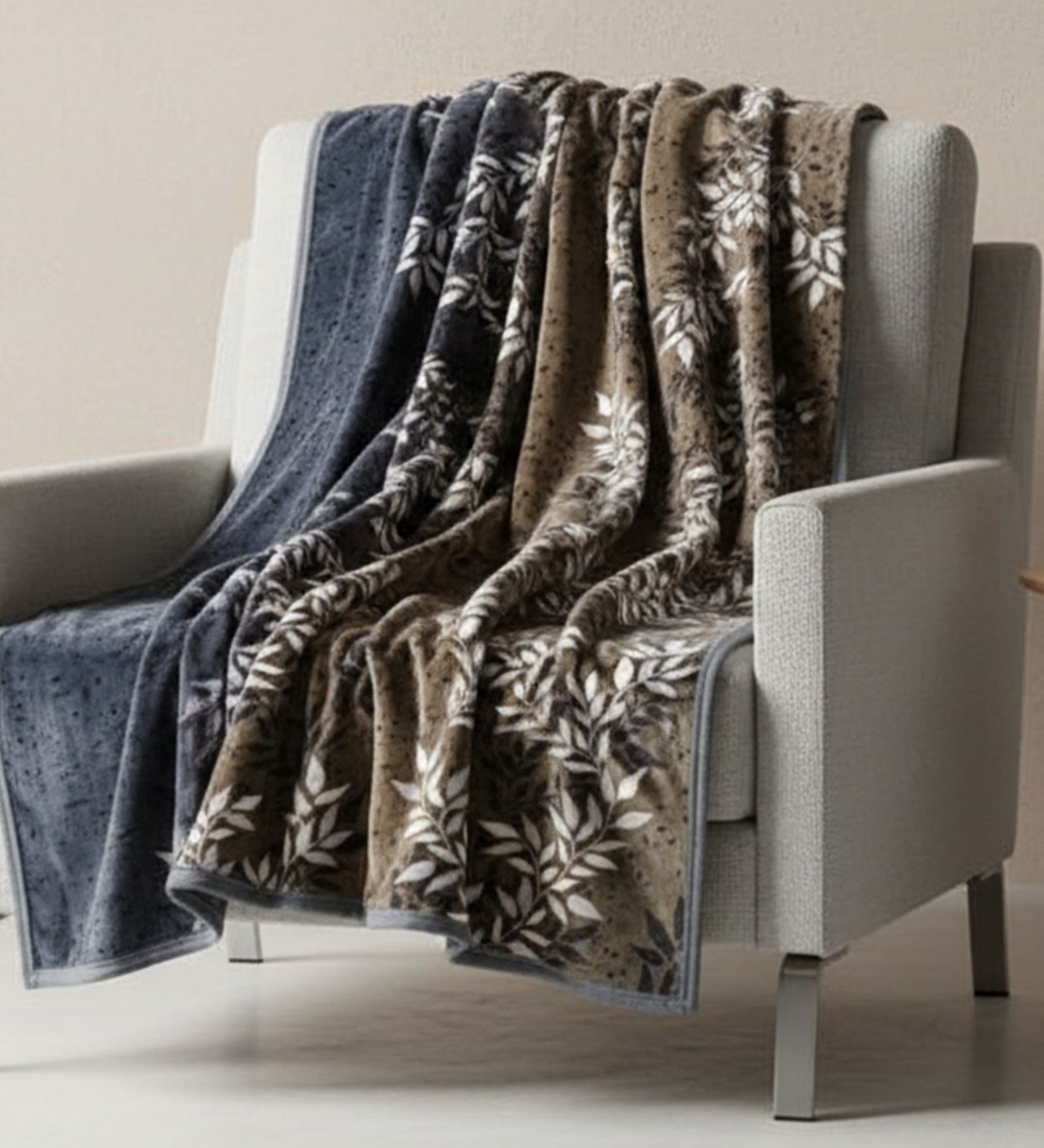 Sea Green Double Printed Flannel 230 GSM AC Blanket