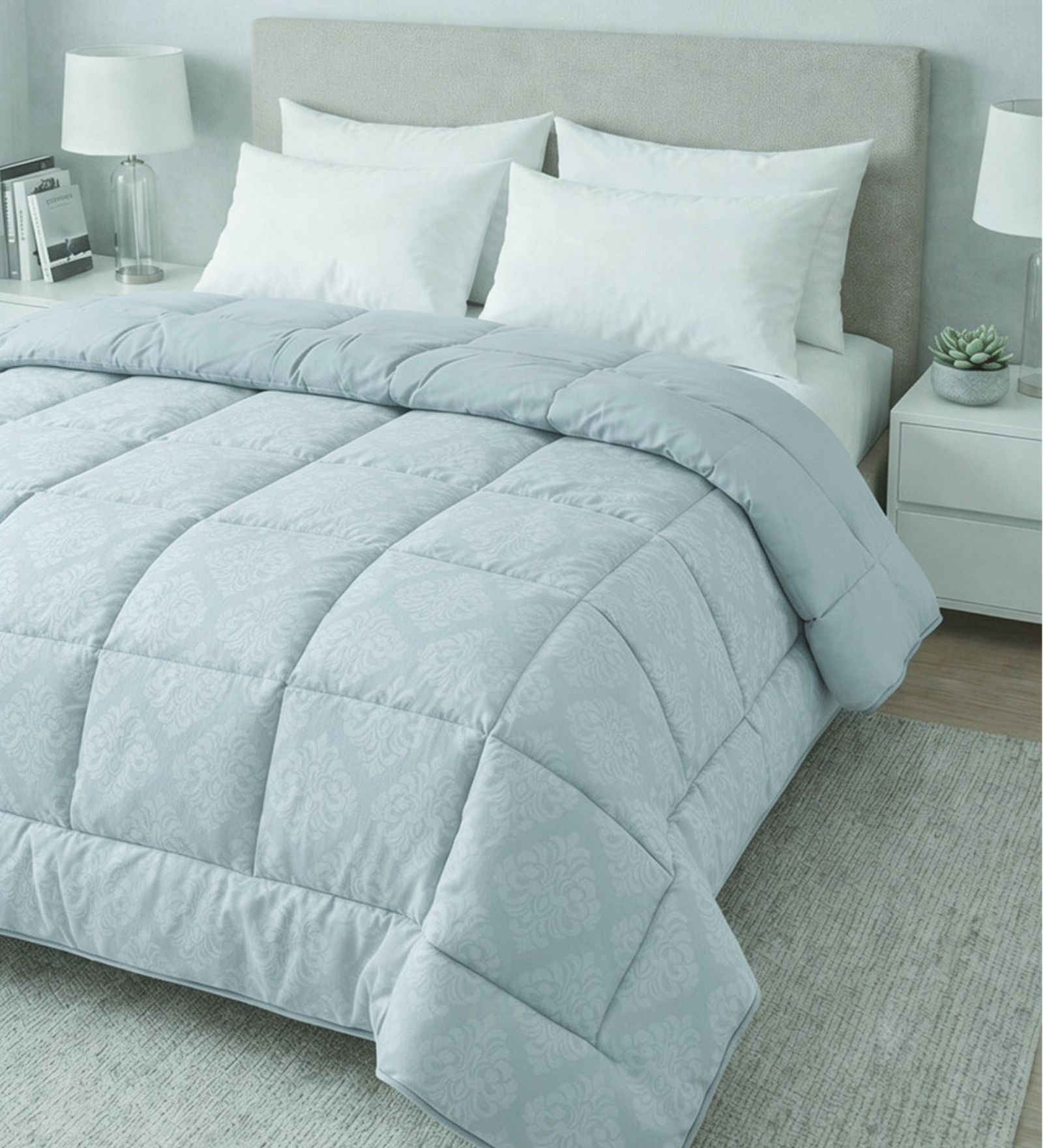 Skyblue Ultrasoft Embossed Reversible 230 GSM Double Bed AC Comforter