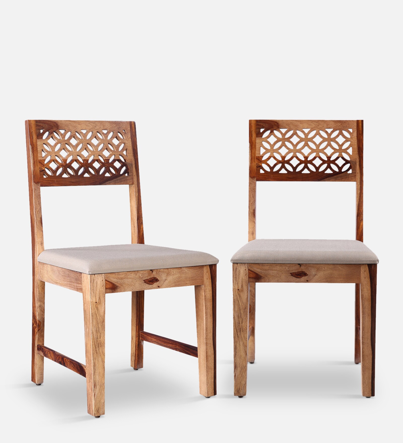 Floris Dining Chair Set Of 2 in Teak Colour
