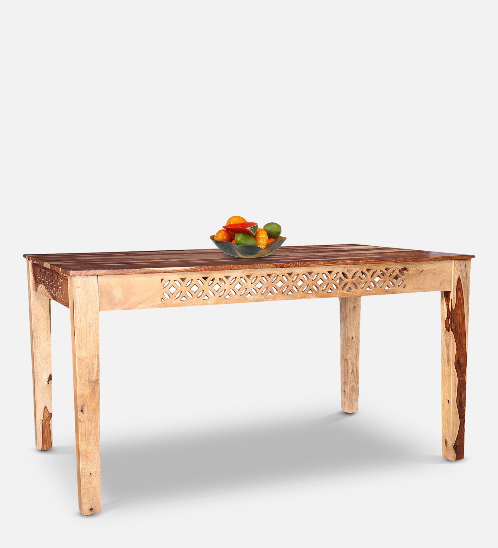 Floris Six Seater Dining Table in Teak Colour