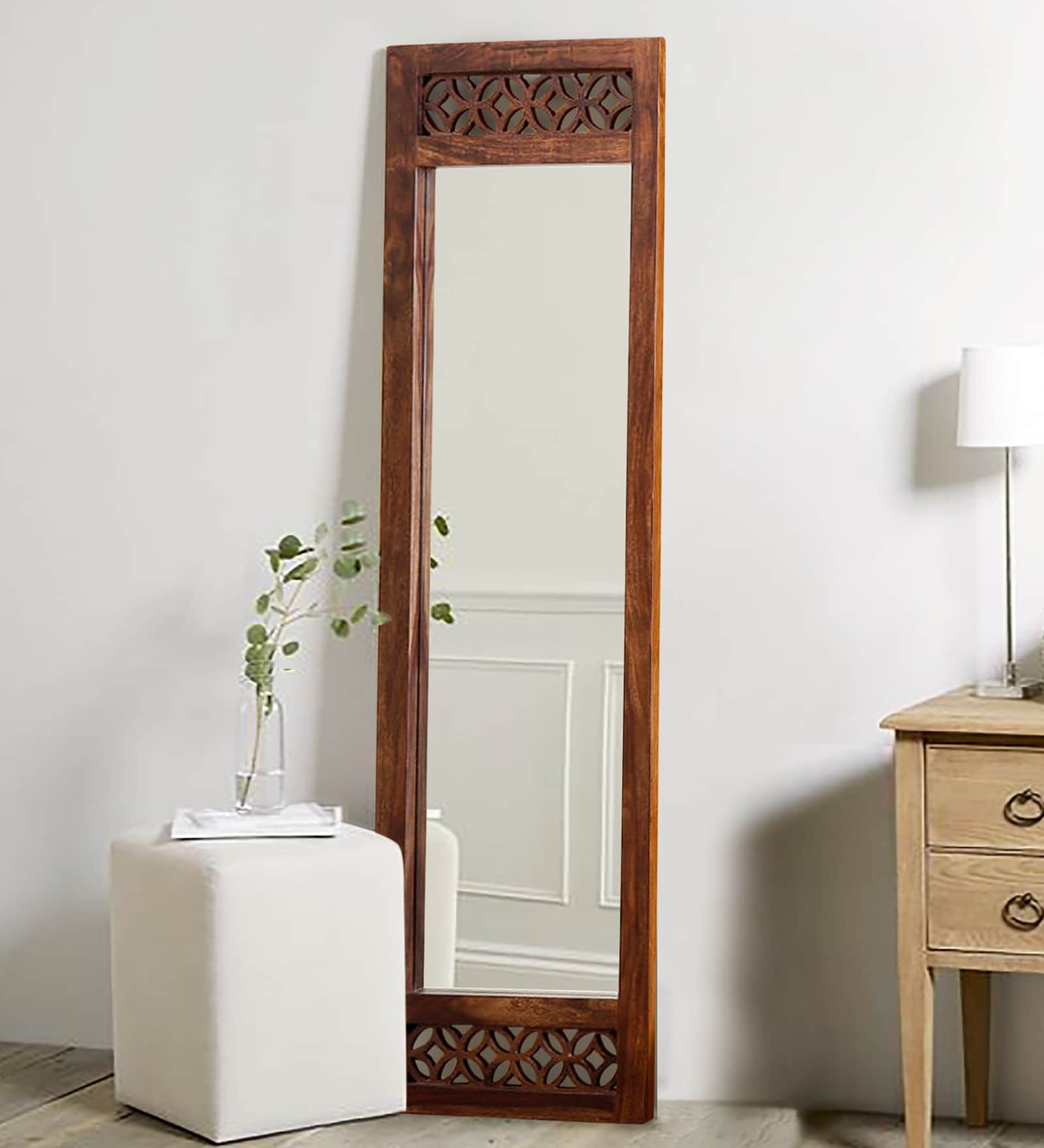 Buy Brown Mango Wood Beautiful Floor Mirror at 26 OFF by WoodenMood
