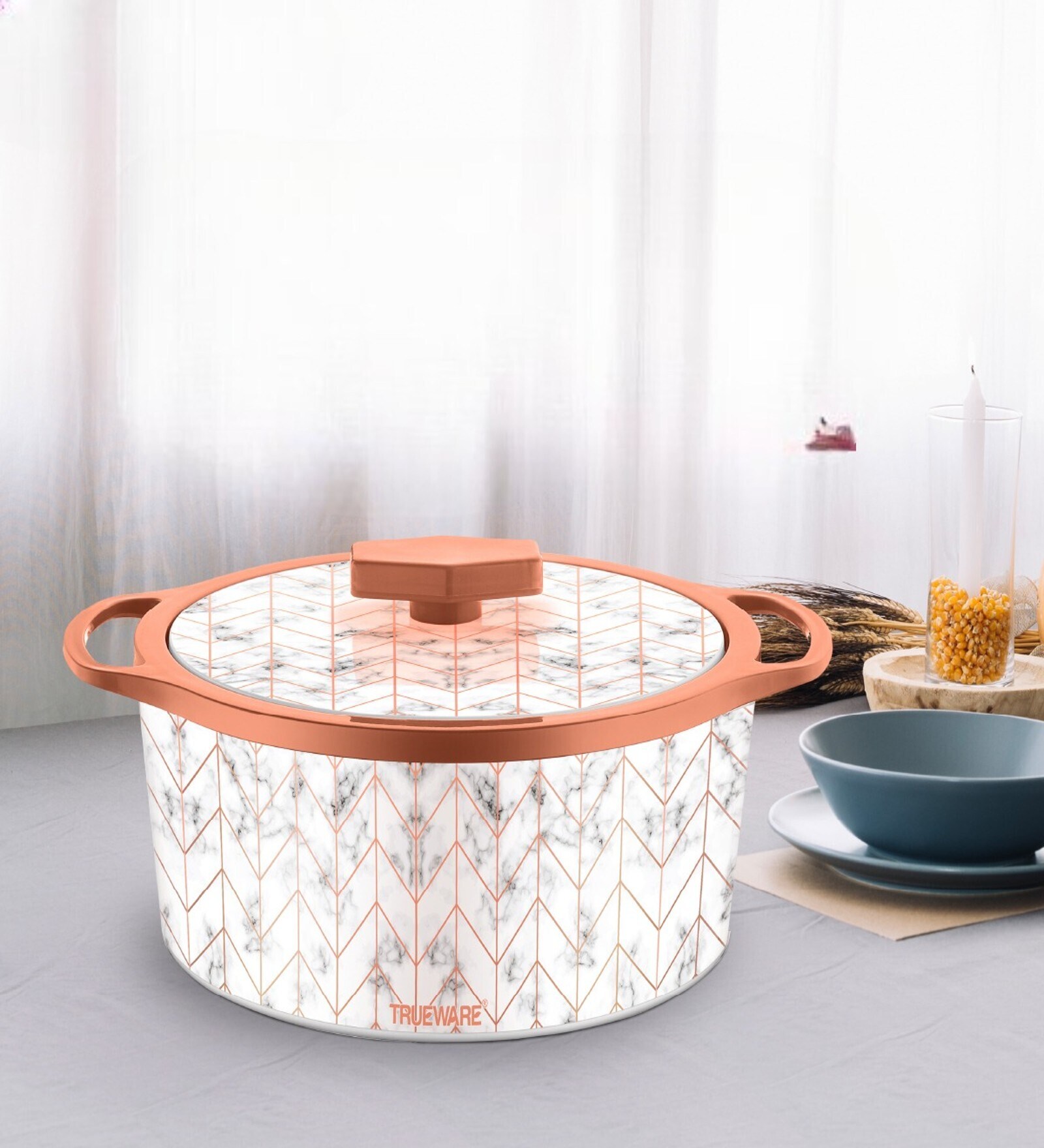 Florra Grey  Plastic & Steel thermoware 1500ML Casserole