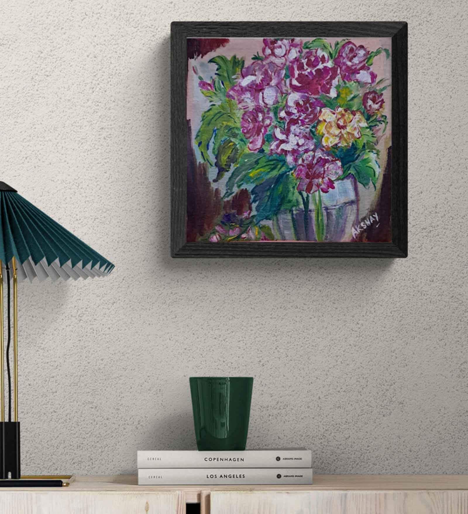 Flower Bouquet Handmade Acrylic Paint On Canvas Unframed