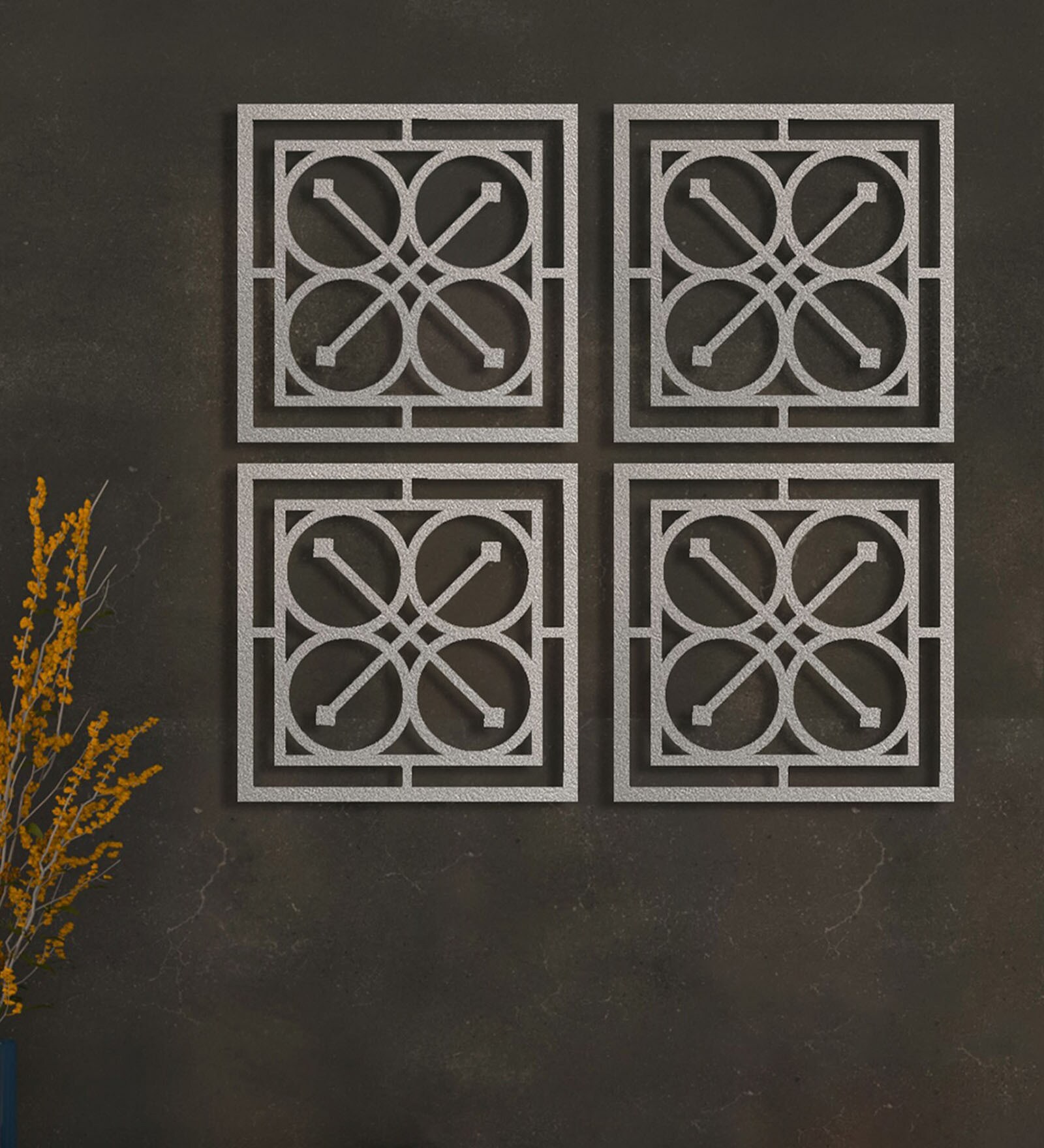 Flower Design Silver MDF Jharokha