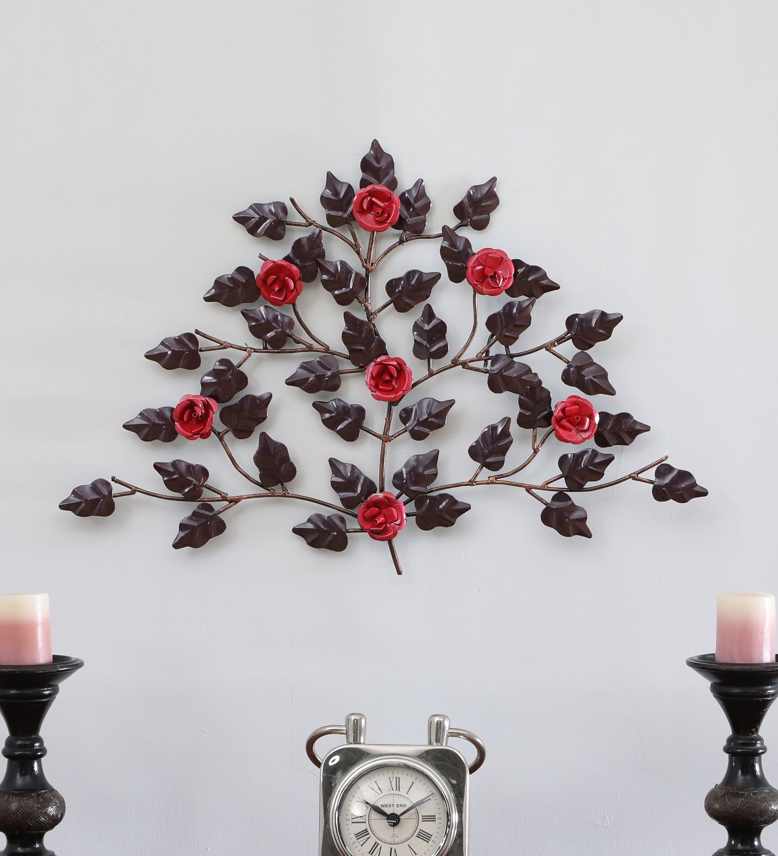 Flower Multicolour Handmade Metal Wall Art