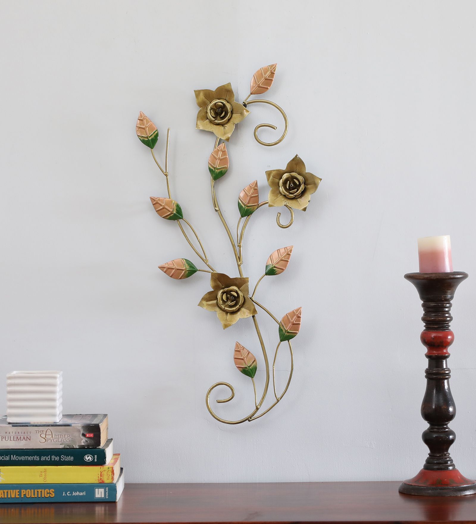 Flower Multicolour Handmade Metal Wall Art