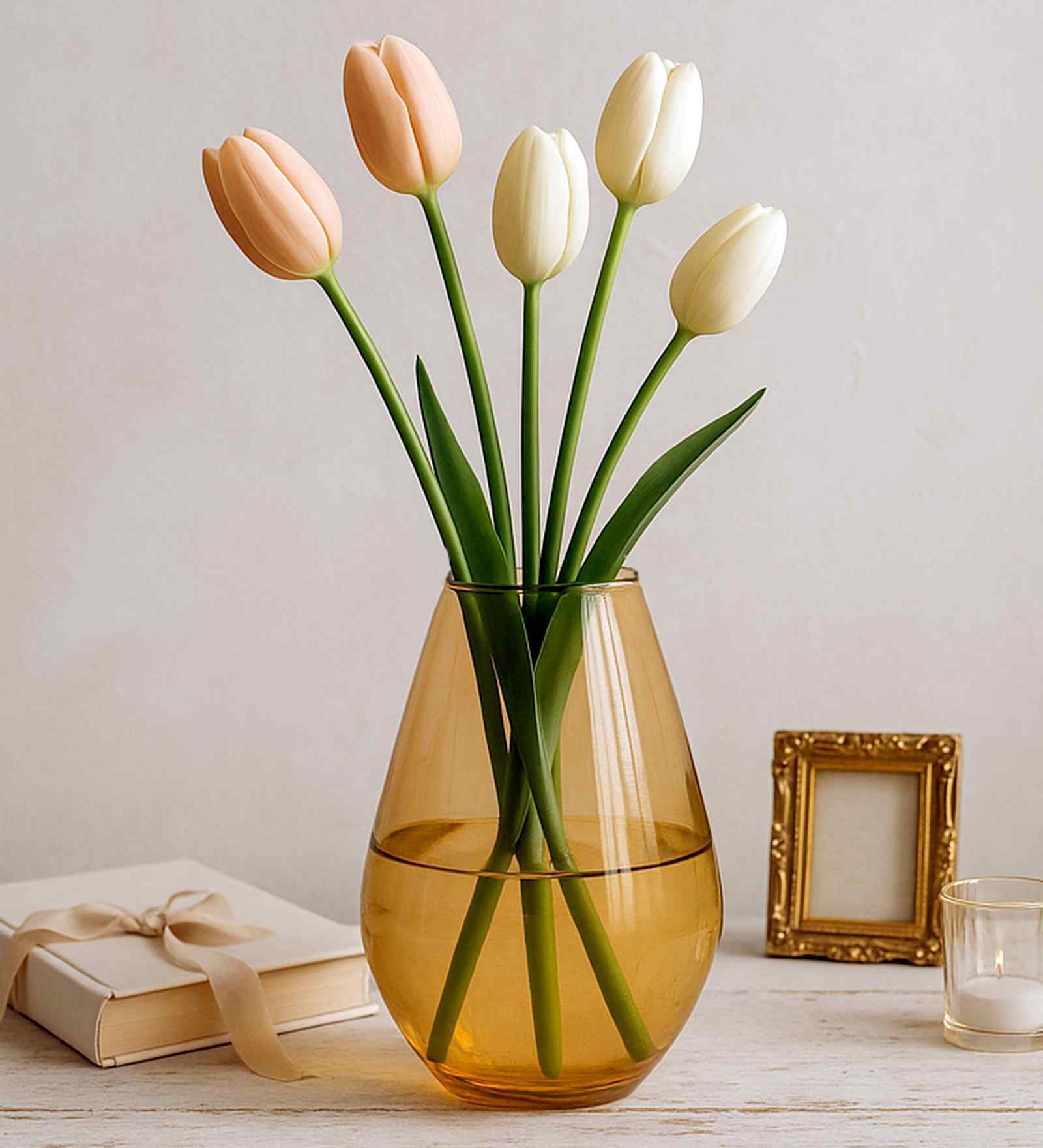 Gold Glass Flower Vase