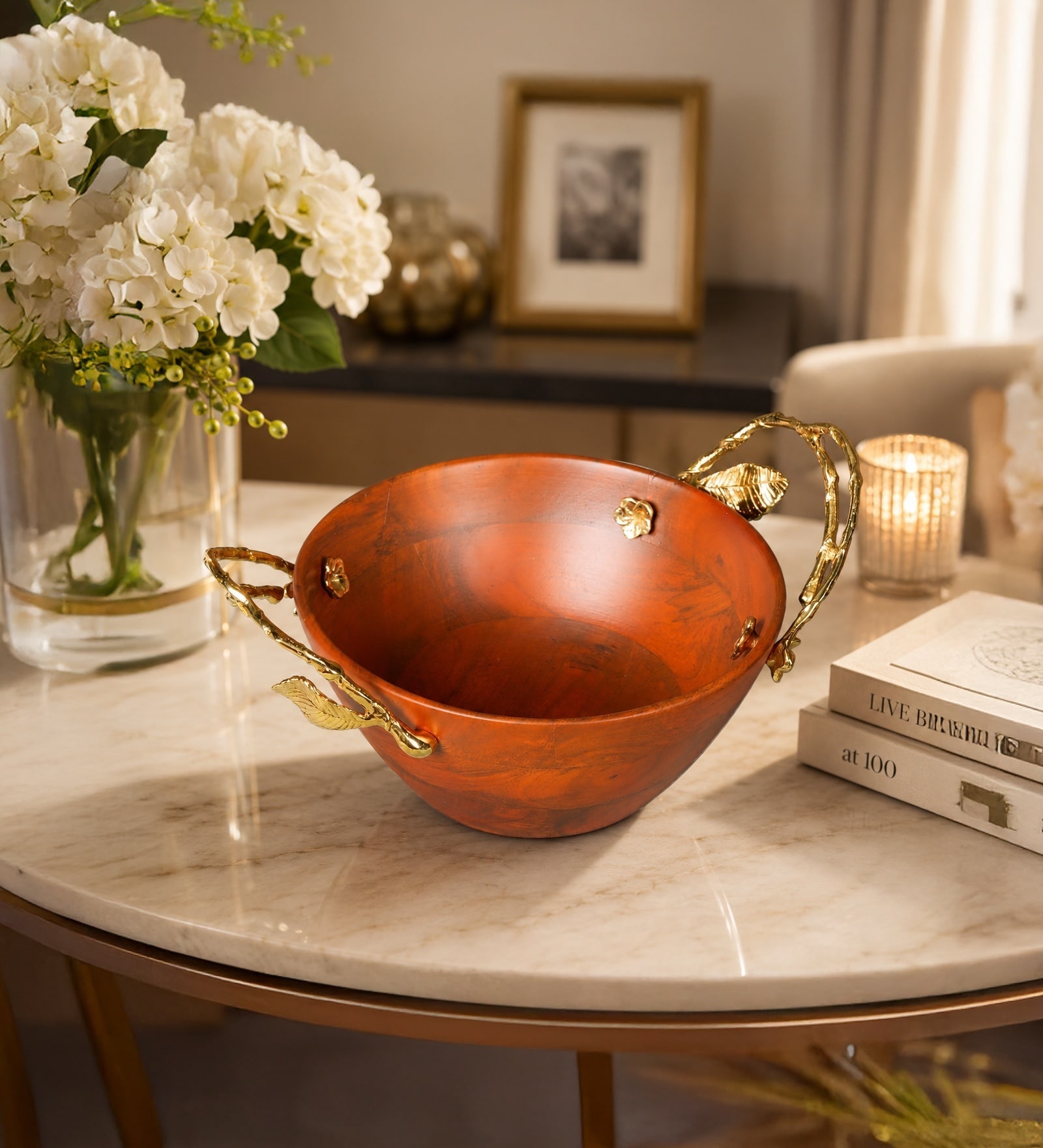 Flower Wooden Bowl