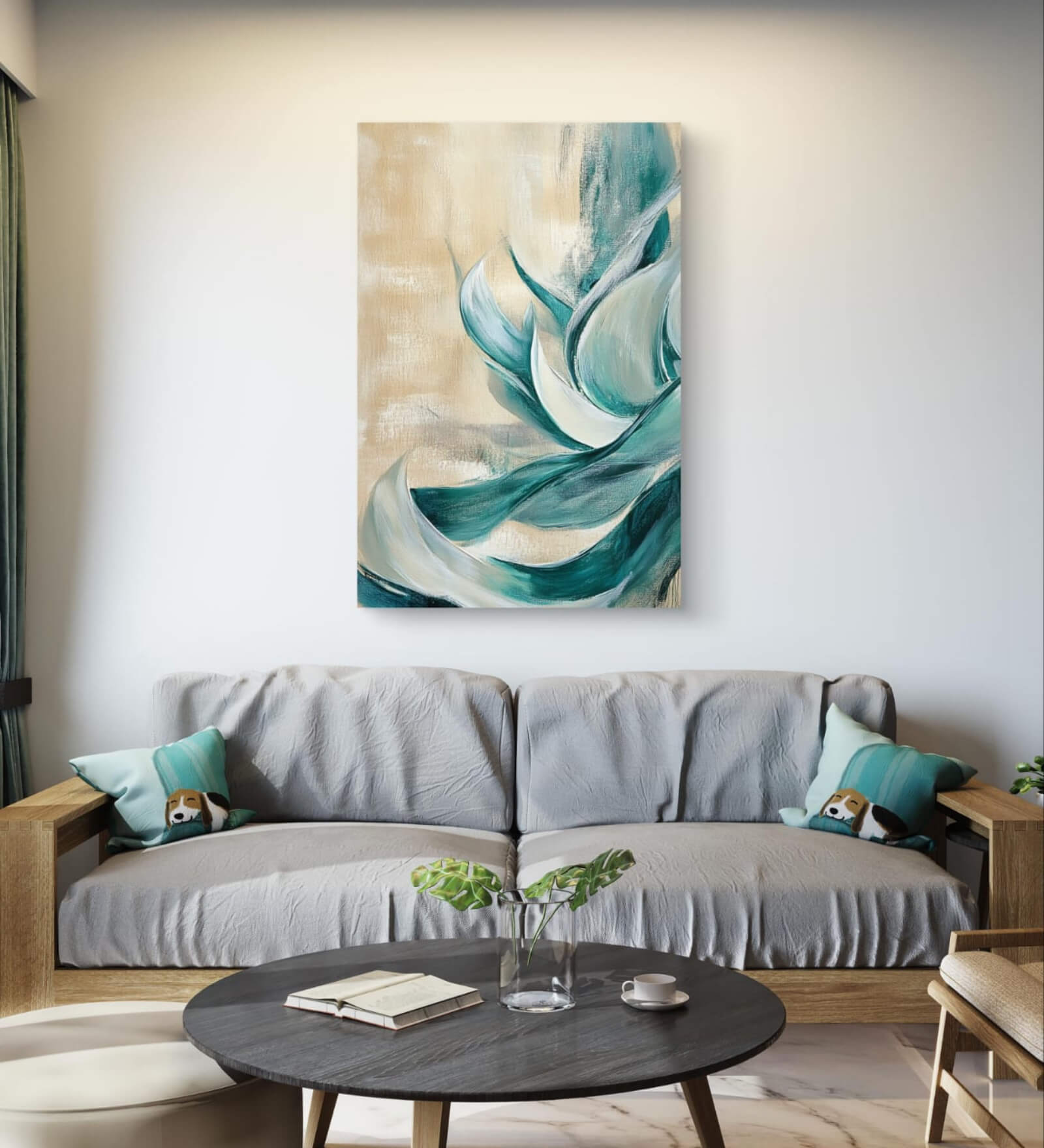Flowing Harmony 20inx16in Gallery Wrap Canvas Painting