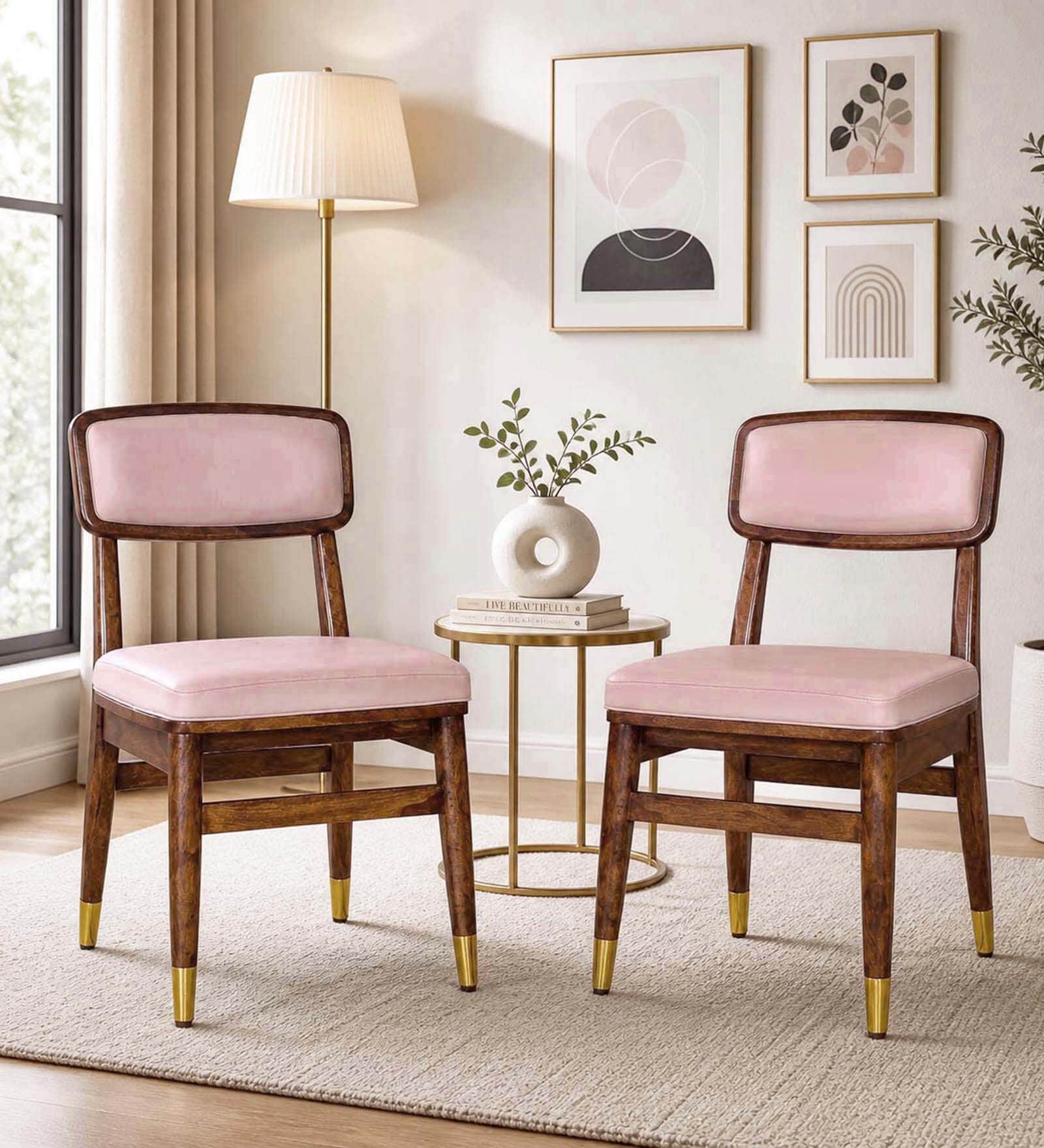Floyd Sheesham Wood  Dining Chair In Provincial Teak Finish (Set of 2)