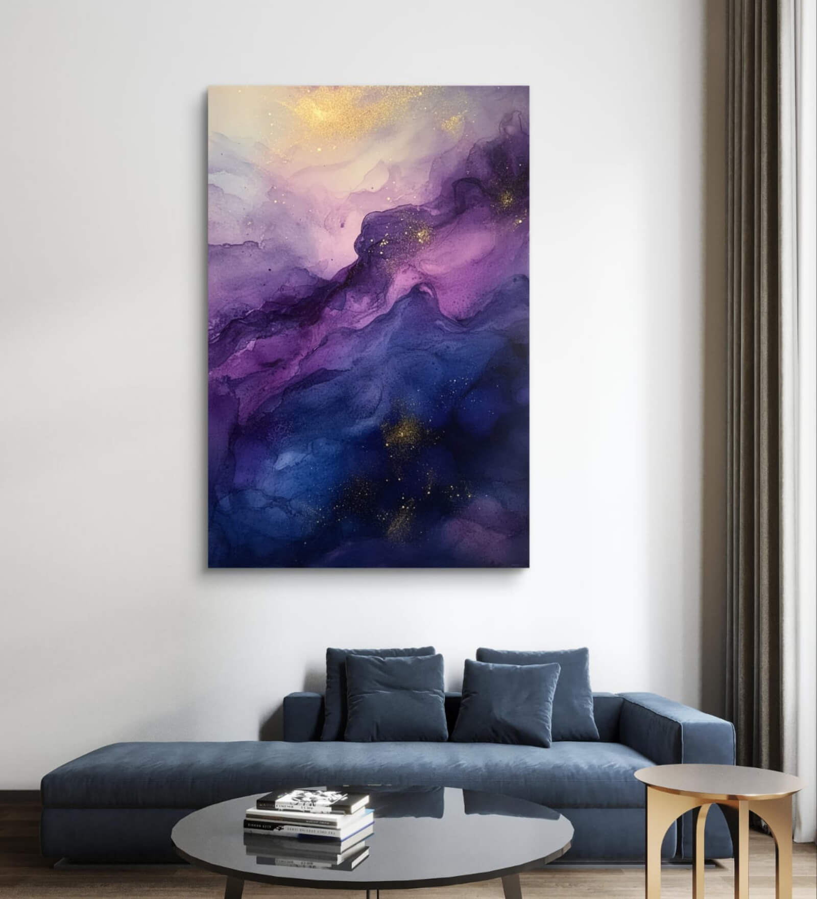 Fluorescent nebula 20inx16in Gallery Wrap Canvas Painting