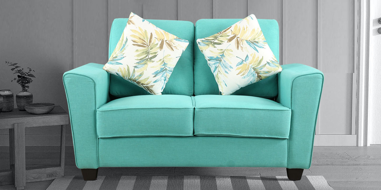 Florence 2 Seater Sofa In Teal Colour Florence 2 Seater Sofa In Teal Colour