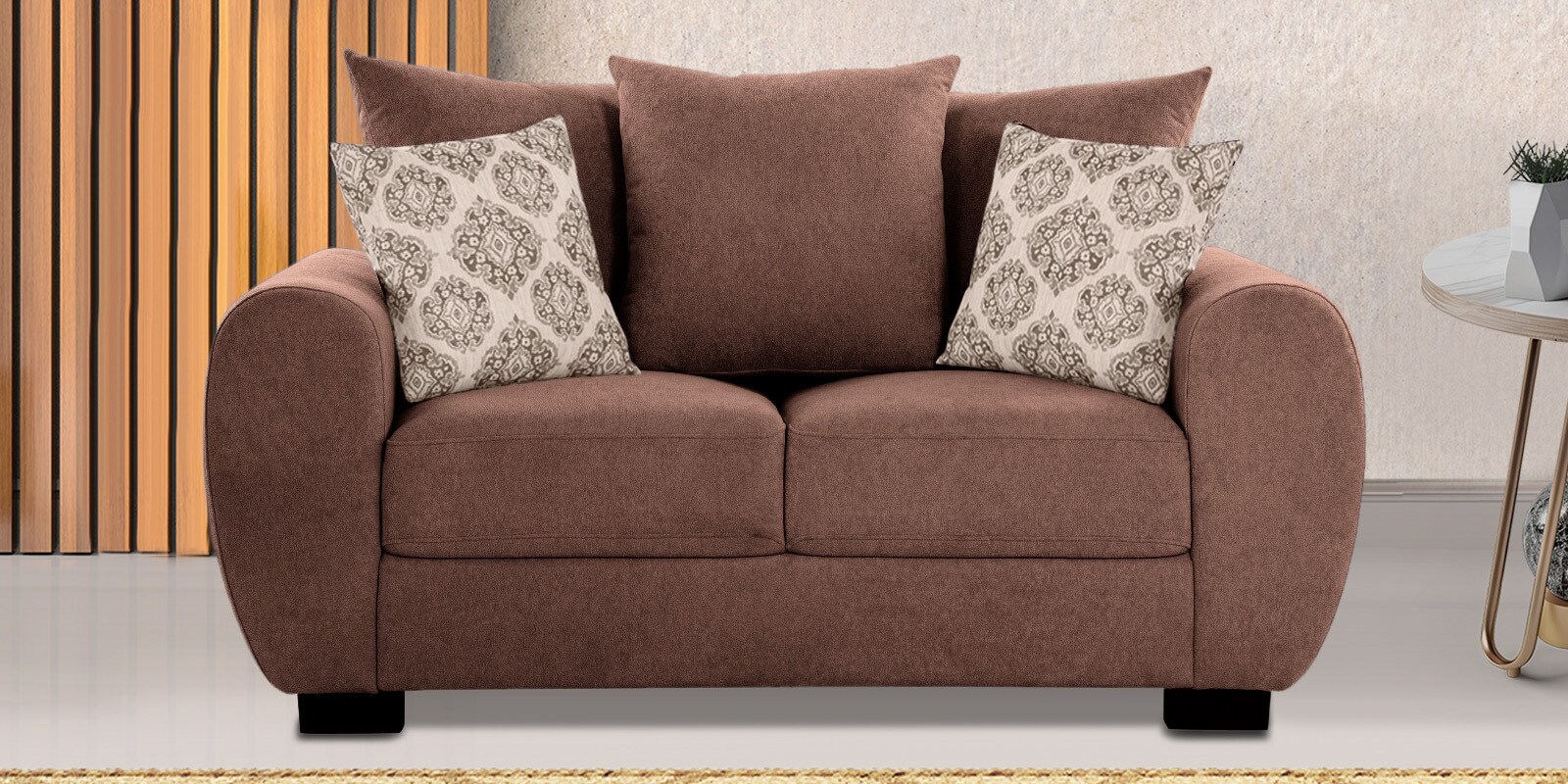 Florence Fabric 2 Seater Sofa in Brown Colour