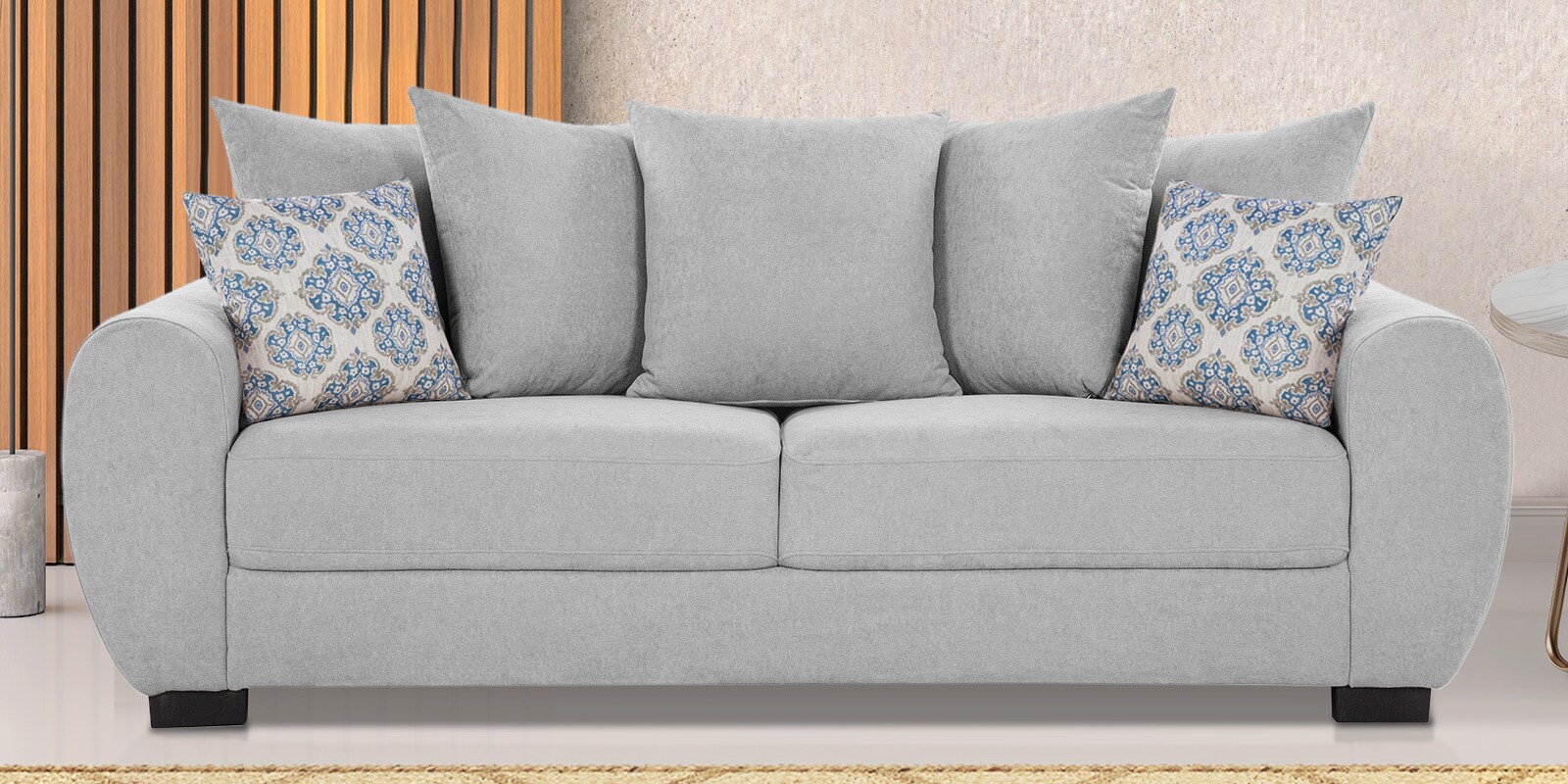 Florence Fabric 3 Seater Sofa in Light Grey Colour Florence Fabric 3 Seater Sofa in Light Grey Colour