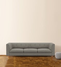 Buy Solitaire Three Seater Sofa In Grey Colour By Adorn Homez