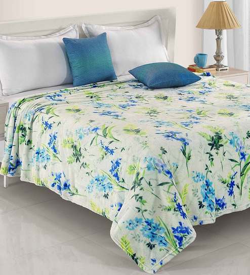 Buy Flannel Fluffy Polyester Double Bed Ac Blanket By Status