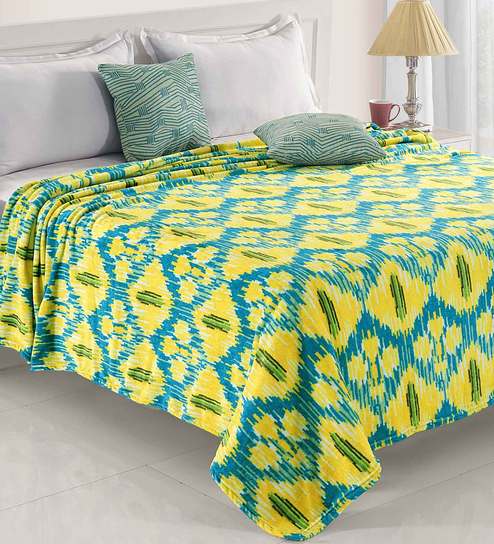 Buy Flannel Fluffy Polyester Double Bed Ac Blanket By Status